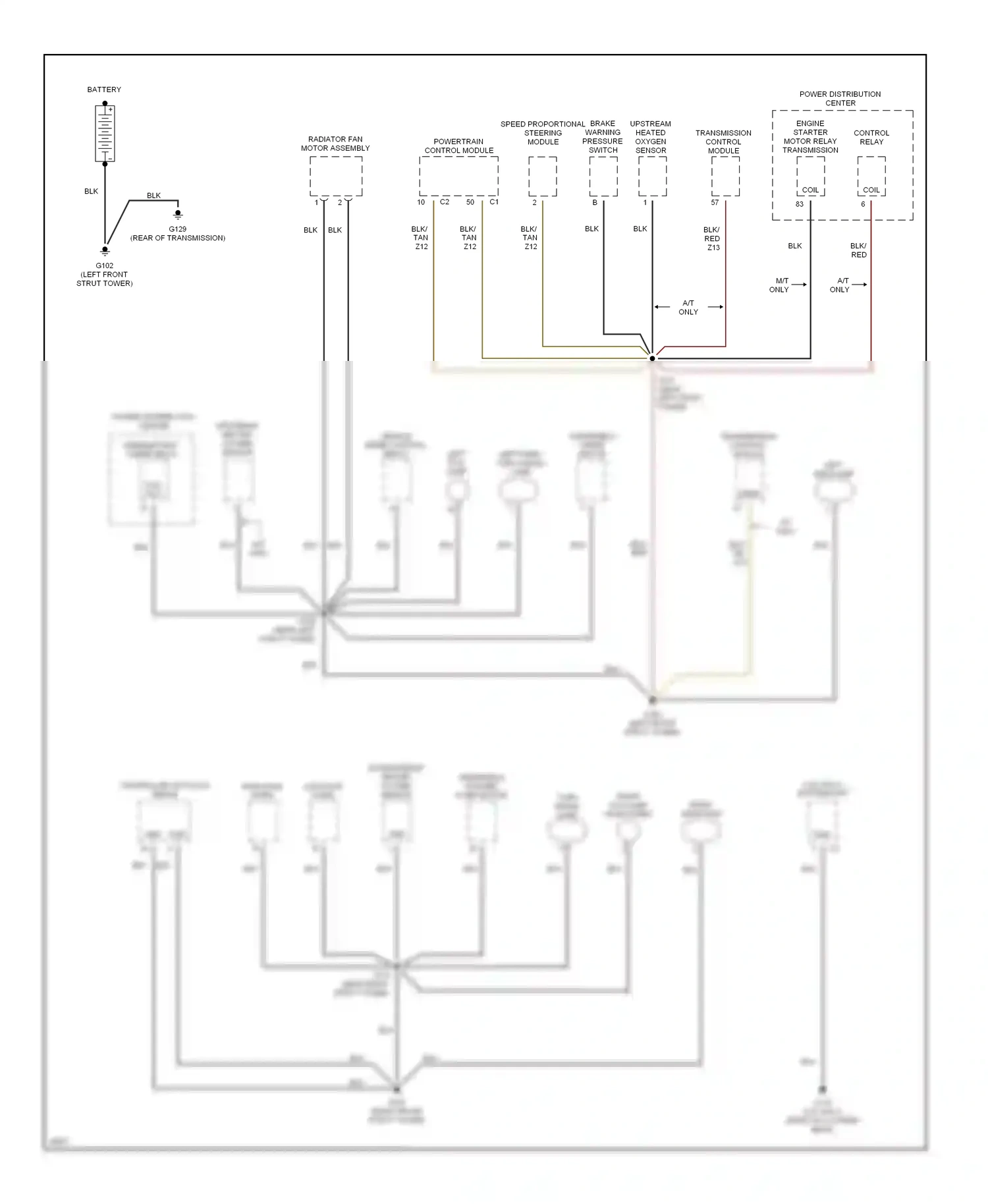 Wiring diagram downstream heated oxygen sensor for Plymouth Breeze I (1995-2000) (1 of 2)