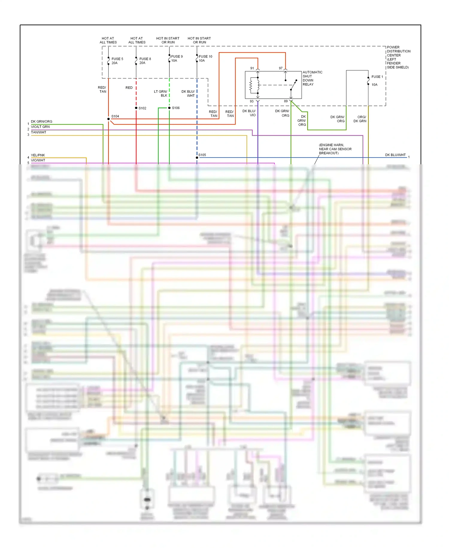 Wiring diagram knock sensor for Plymouth Breeze I (1995-2000) (1 of 2)