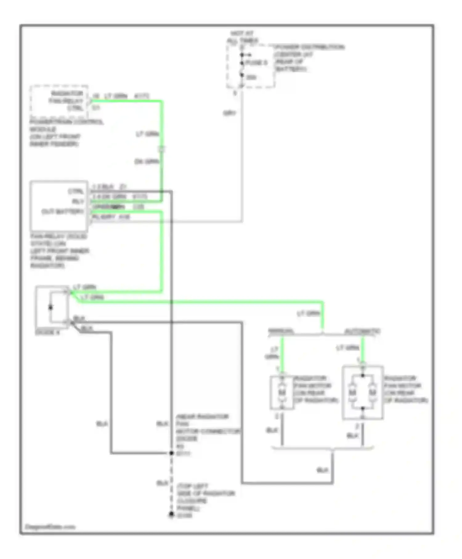 Neon Plymouth I (1993-2001): Cooling fan circuit