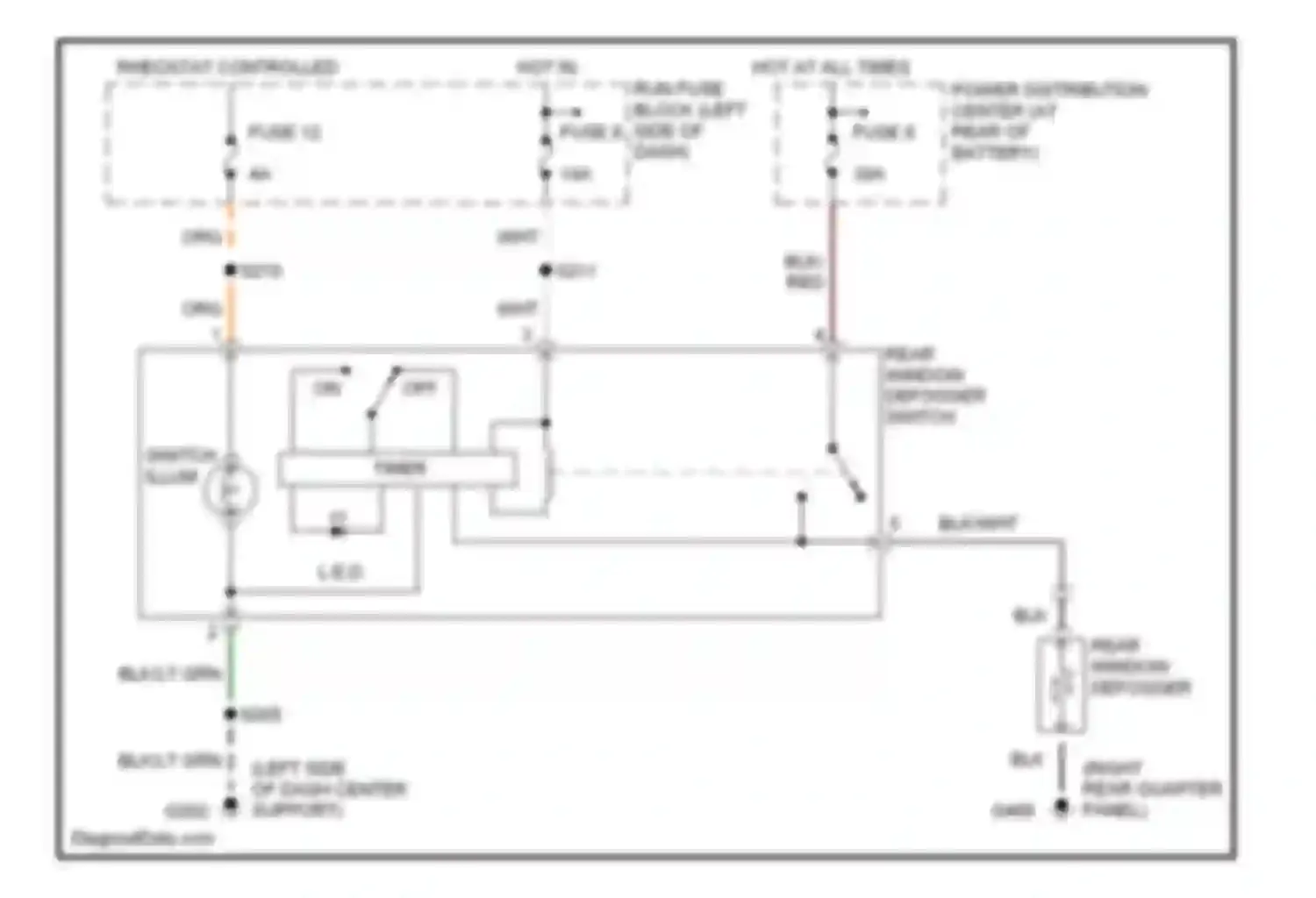 Neon Plymouth I (1993-2001): Defogger circuit