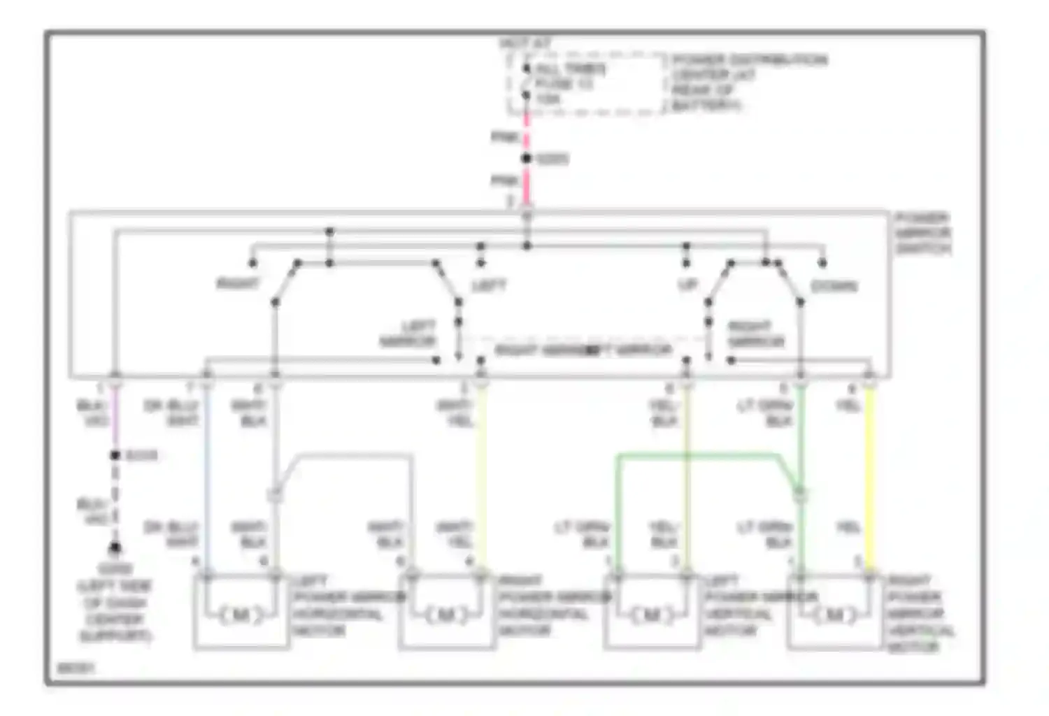 Neon Plymouth I (1993-2001): Power mirror circuit