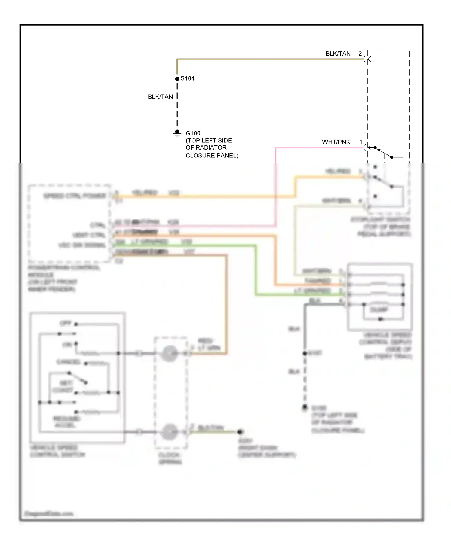 Wiring diagram clock- spring for Plymouth Neon I (1993-2001) (1 of 1)