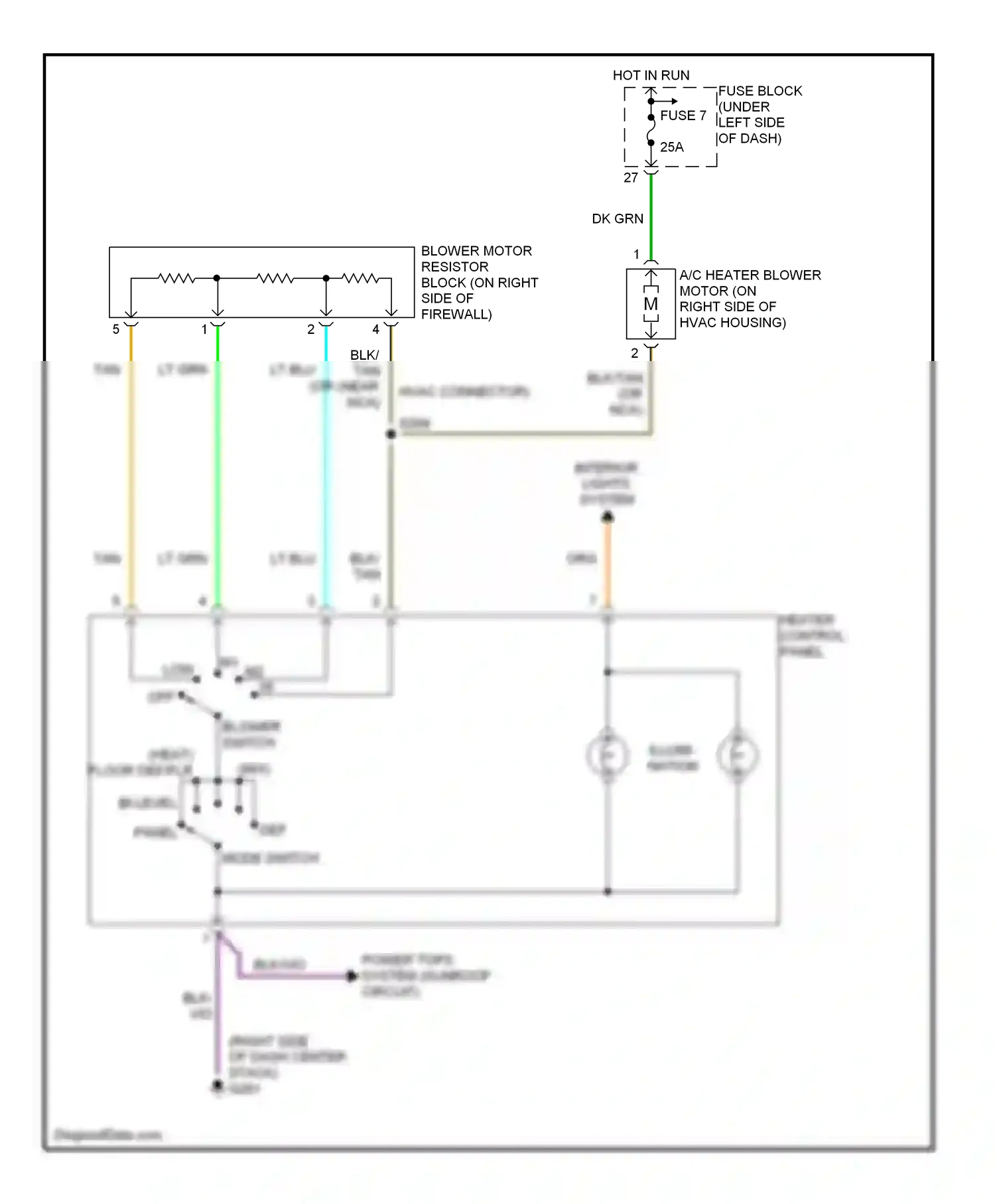 Wiring diagram def panel mode switch for Plymouth Neon I (1993-2001) (1 of 1)