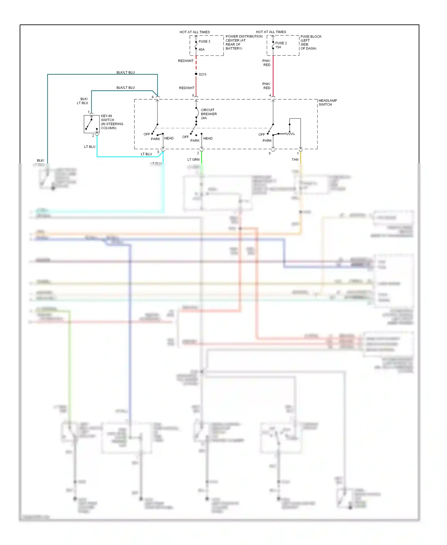 Wiring diagram ignition switch for Plymouth Neon I (1993-2001) (1 of 3)