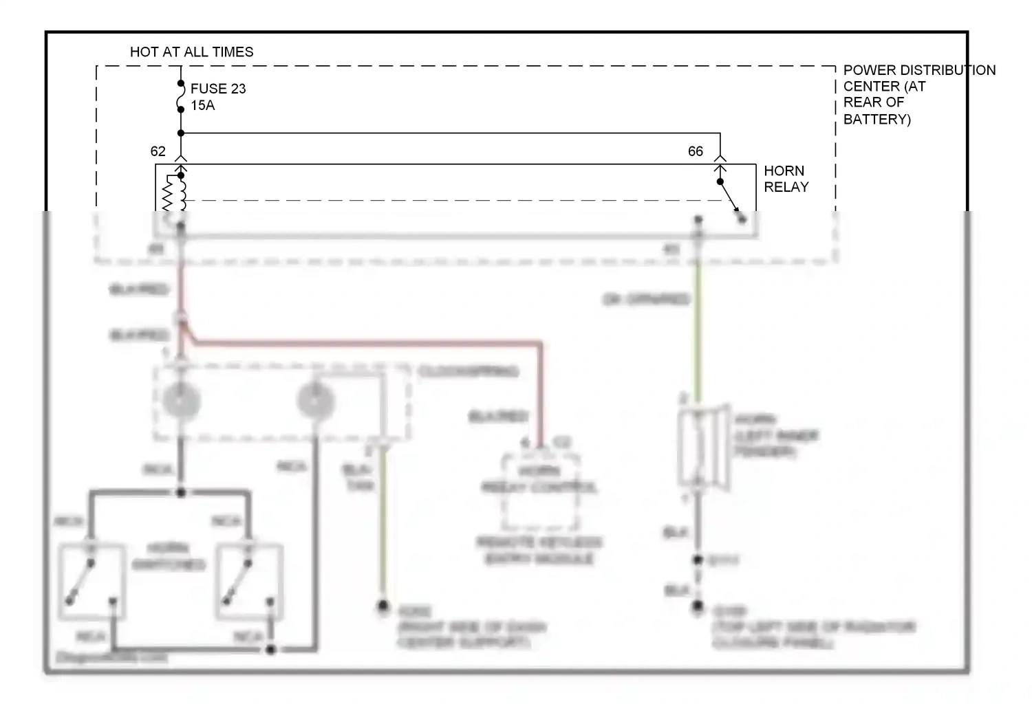 Wiring diagram remote keyless entry module for Plymouth Neon I (1993-2001) (3 of 4)