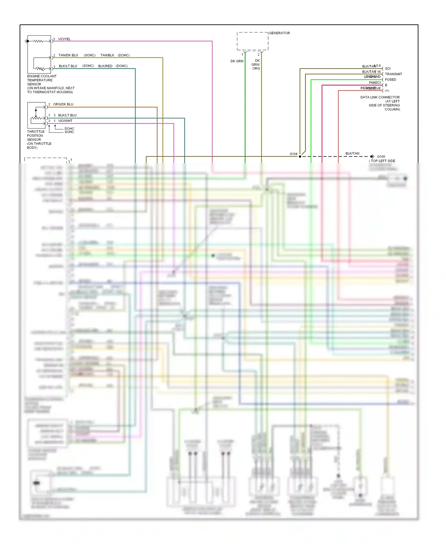 Wiring diagram sensor breakouts) for Plymouth Neon I (1993-2001) (1 of 1)