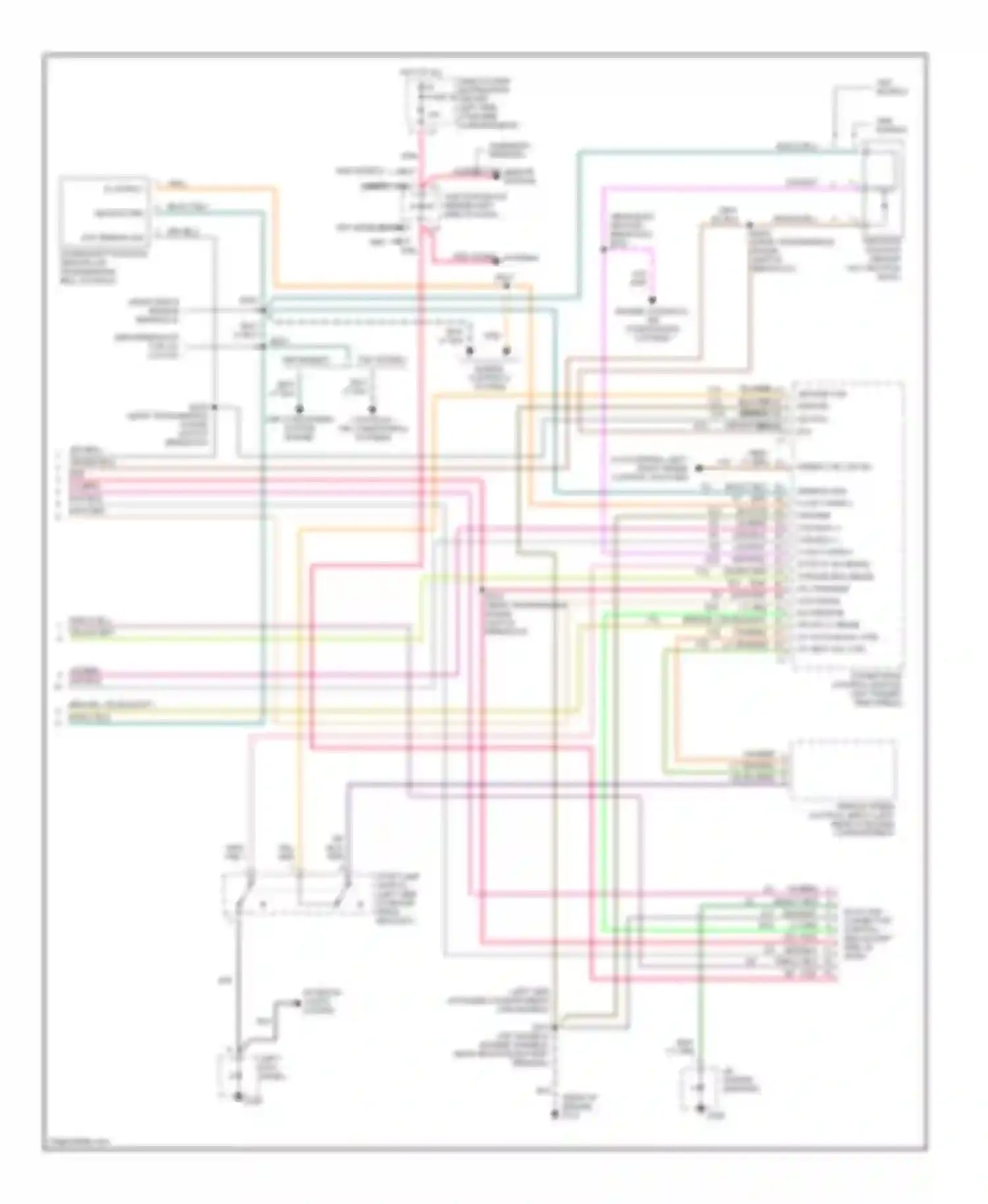 Wiring diagram clockspring, left, right speed control switches for Plymouth Voyager III (1995-2000) (1 of 2)
