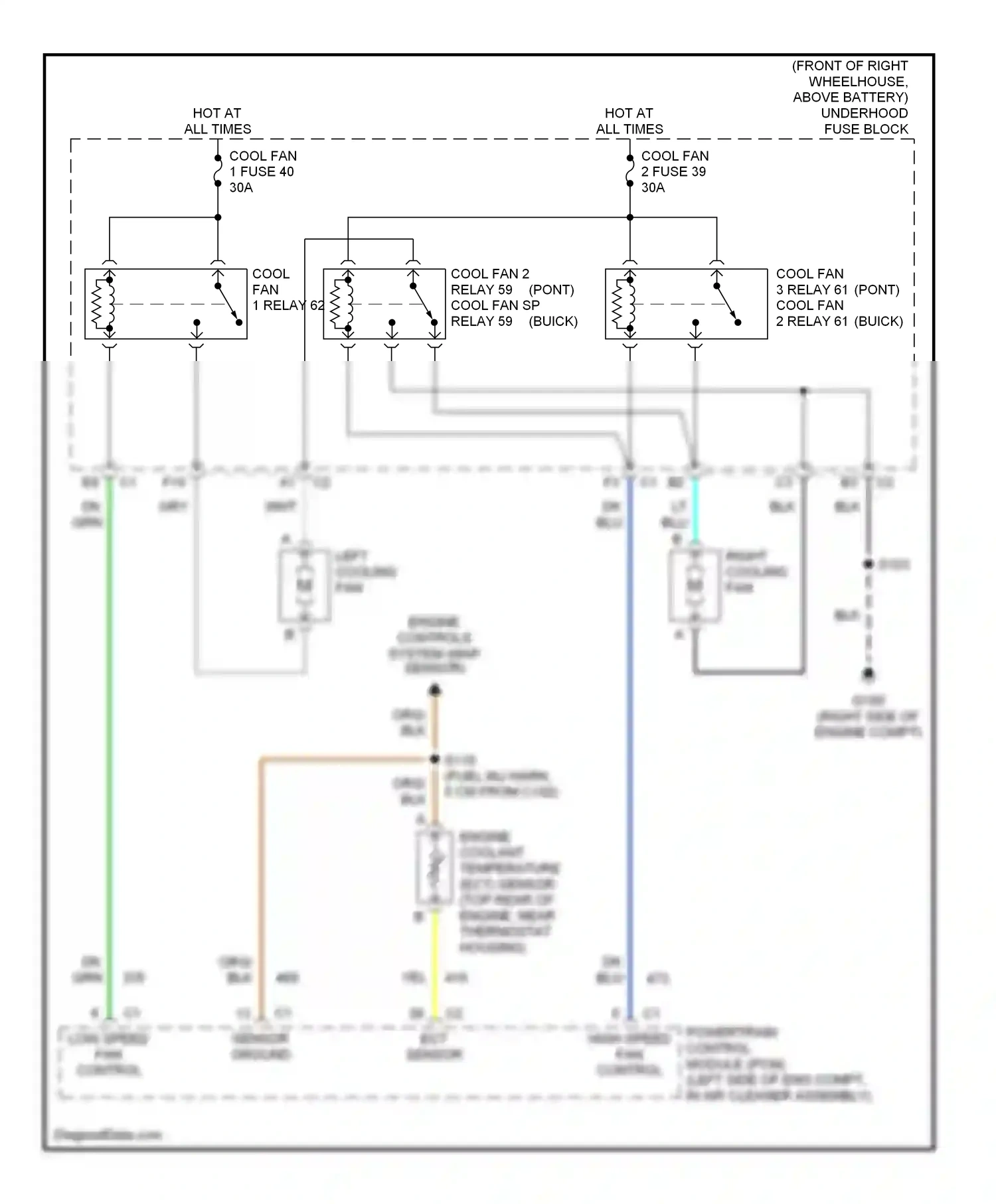 Pontiac Aztek I (2001-2005) engine controls system (map sensor) wiring diagram  (1 of 1)