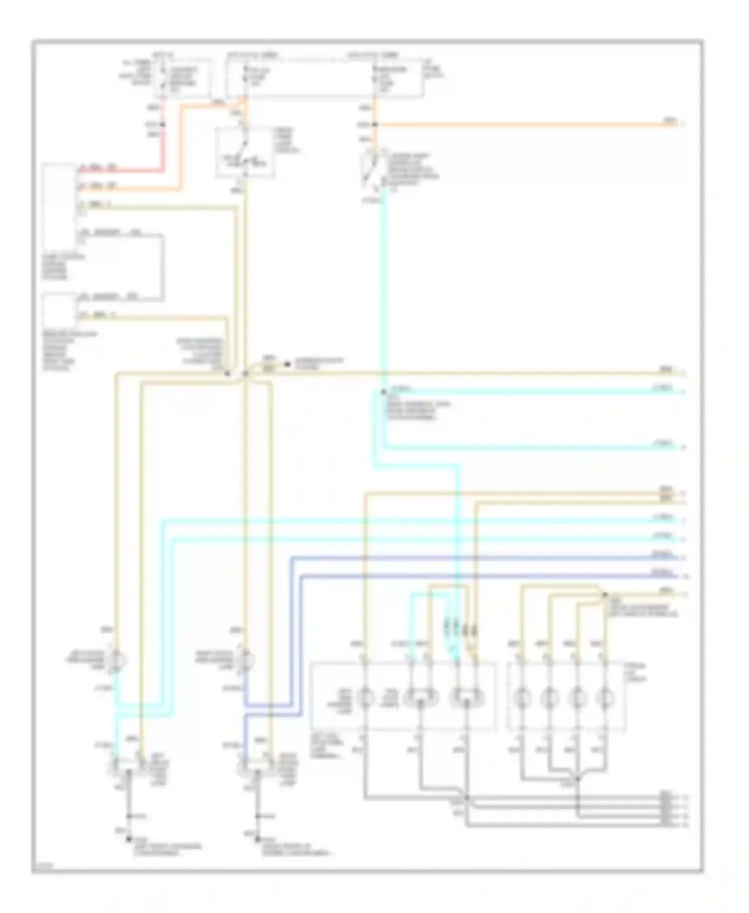 Bonneville Pontiac IX (1991-1999): Exterior lamps circuit, without adaptive lamp monitor (1 of 2)