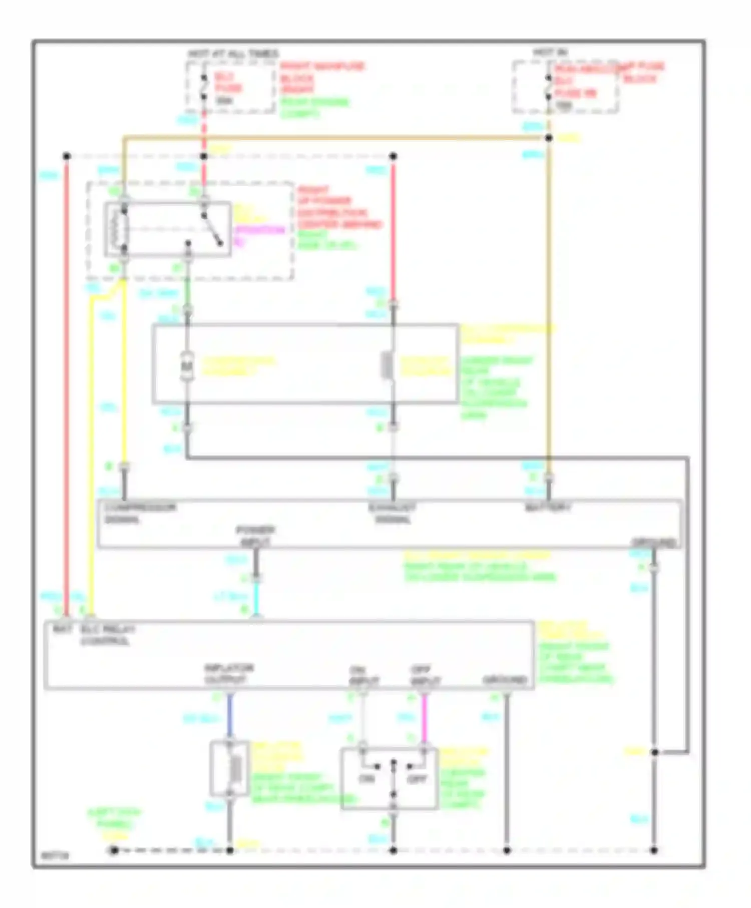 Wiring diagram elc compressor assembly for Pontiac Bonneville IX (1991-1999) (1 of 2)