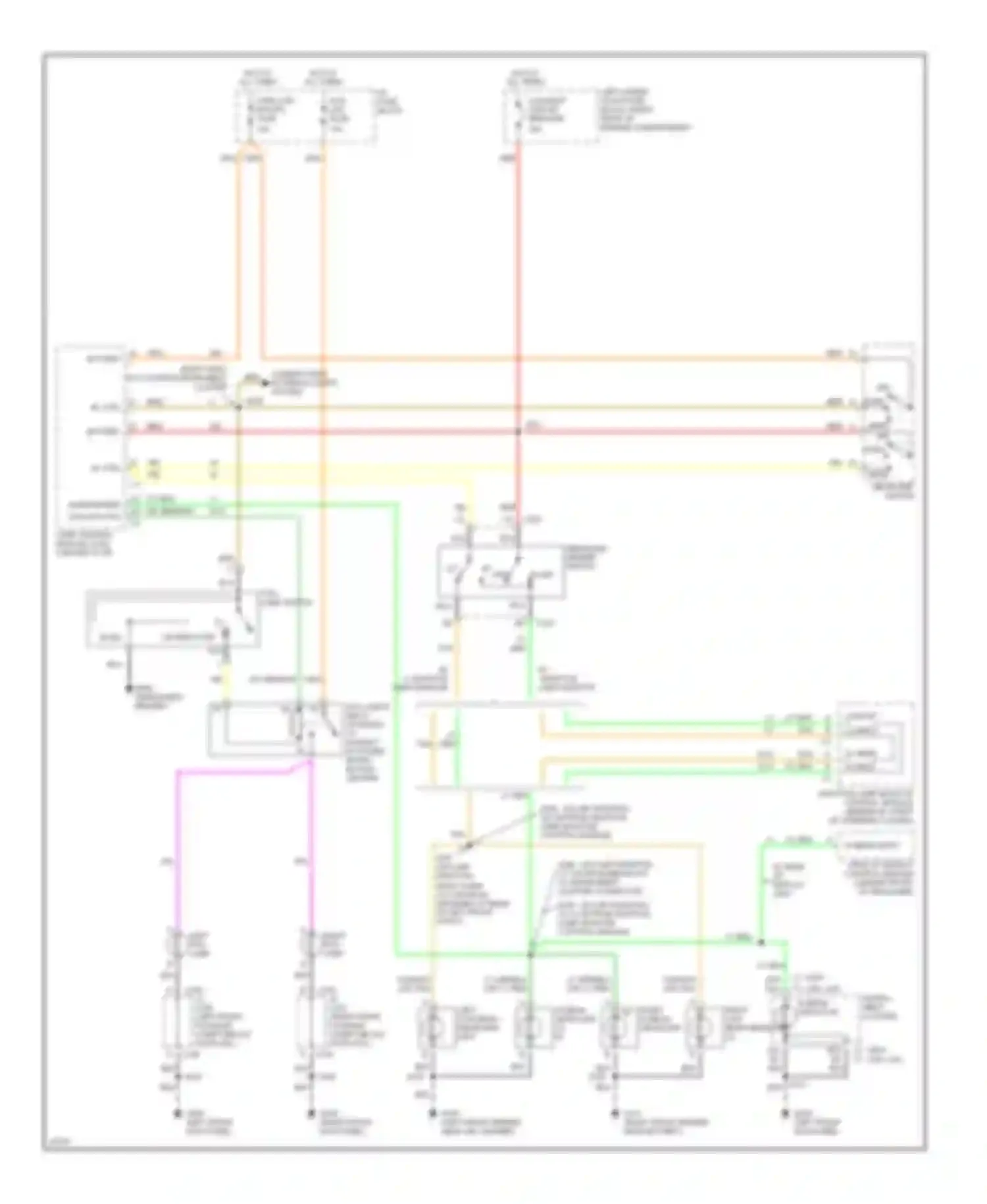 Wiring diagram headlamp dimmer switch for Pontiac Bonneville IX (1991-1999) (1 of 3)