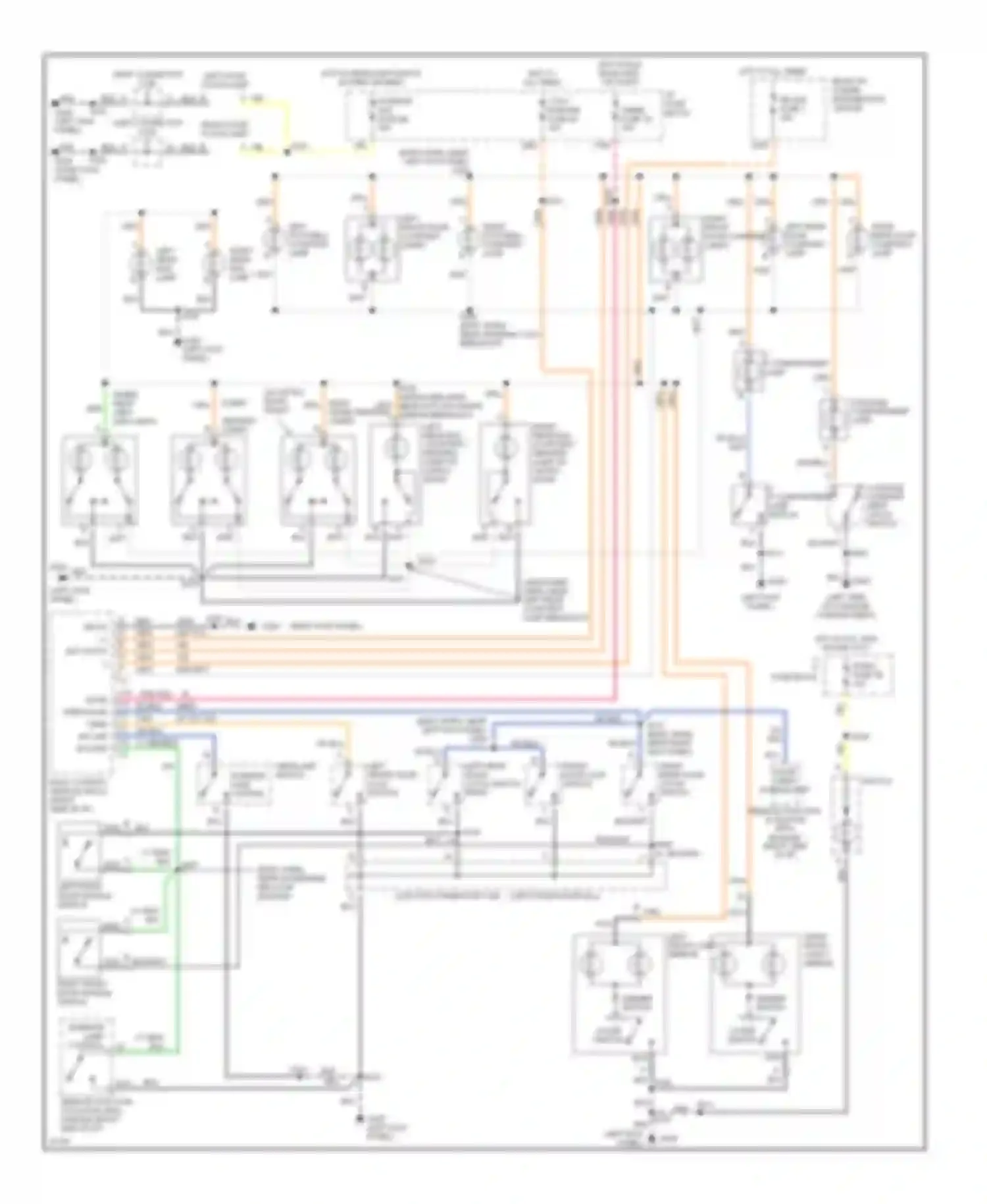 Wiring diagram inside rear view map lamps for Pontiac Bonneville IX (1991-1999) (1 of 1)
