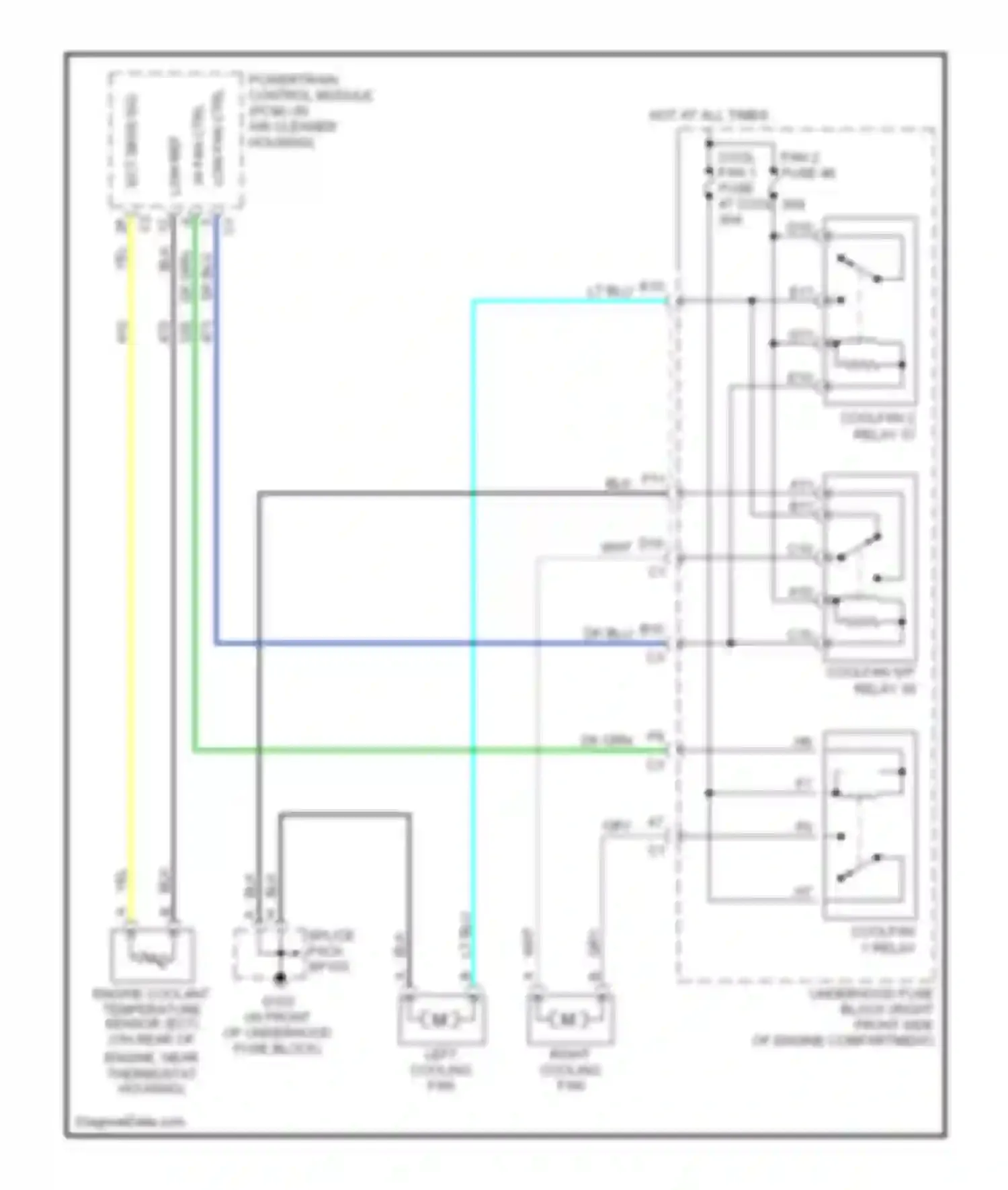 Bonneville Pontiac X (2000-2005): Cooling fan circuit