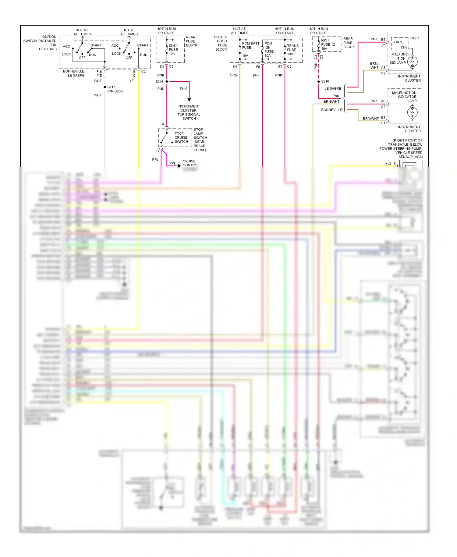 Wiring diagram automatic transaxle fluid temperature sensor for Pontiac Bonneville X (2000-2005) (1 of 4)