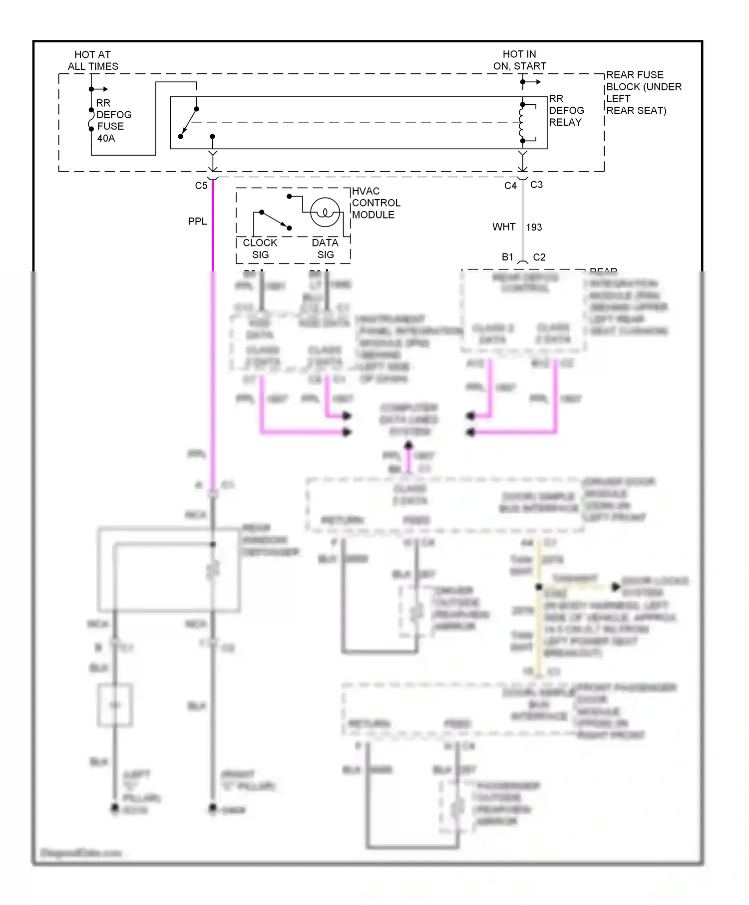 Wiring diagram class 2 data for Pontiac Bonneville X (2000-2005) (1 of 2)