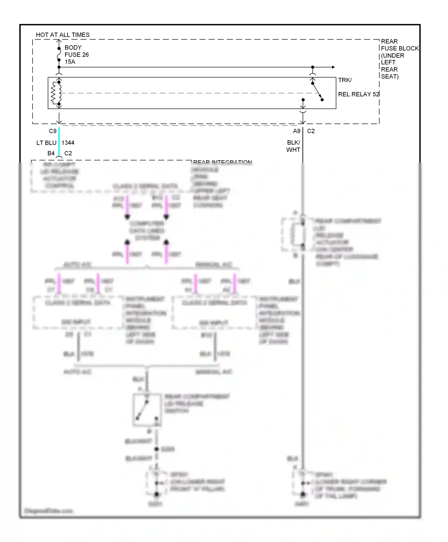 Wiring diagram computer data lines system for Pontiac Bonneville X (2000-2005) (31 of 32)