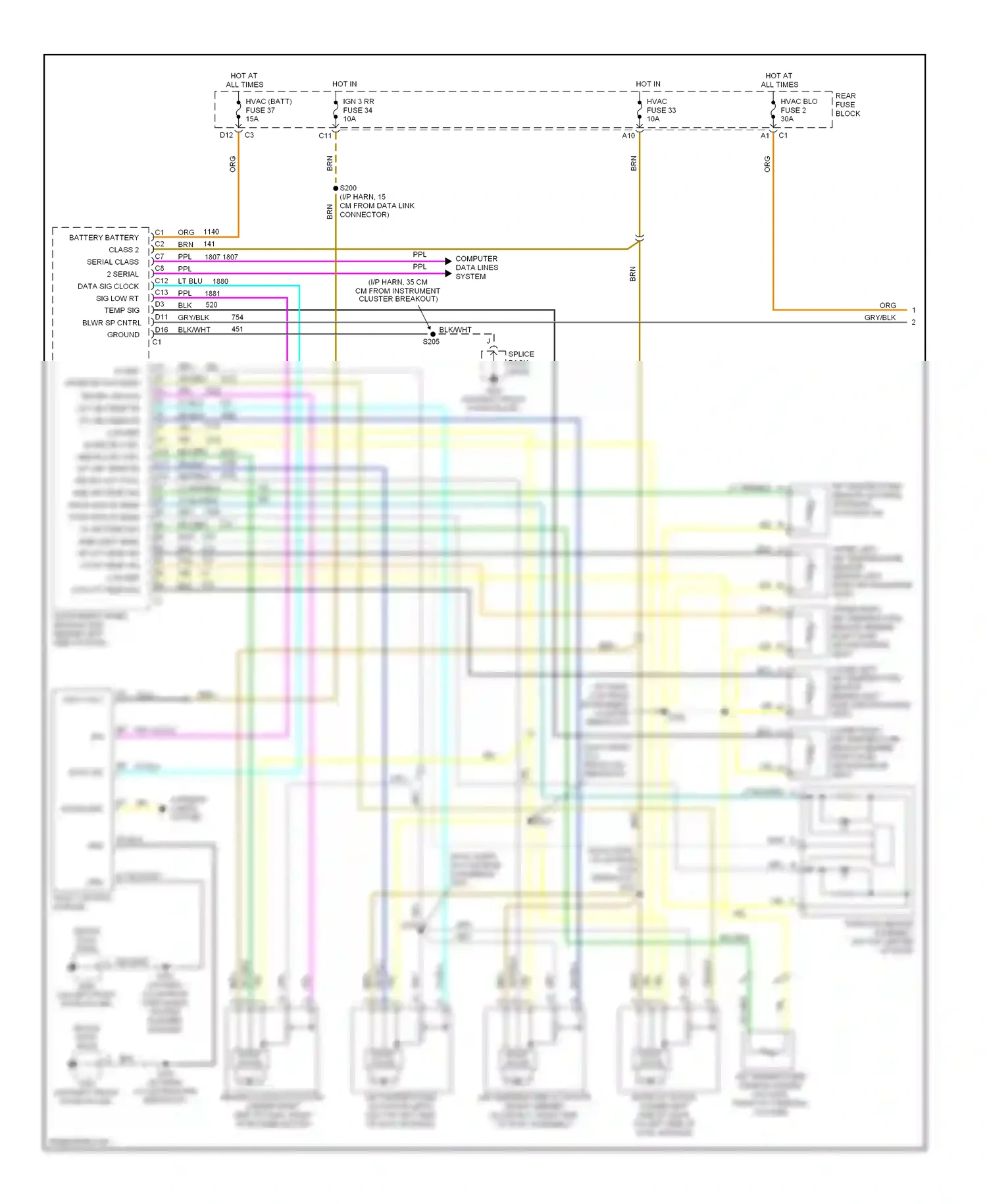 Wiring diagram computer data lines system for Pontiac Bonneville X (2000-2005) (2 of 32)