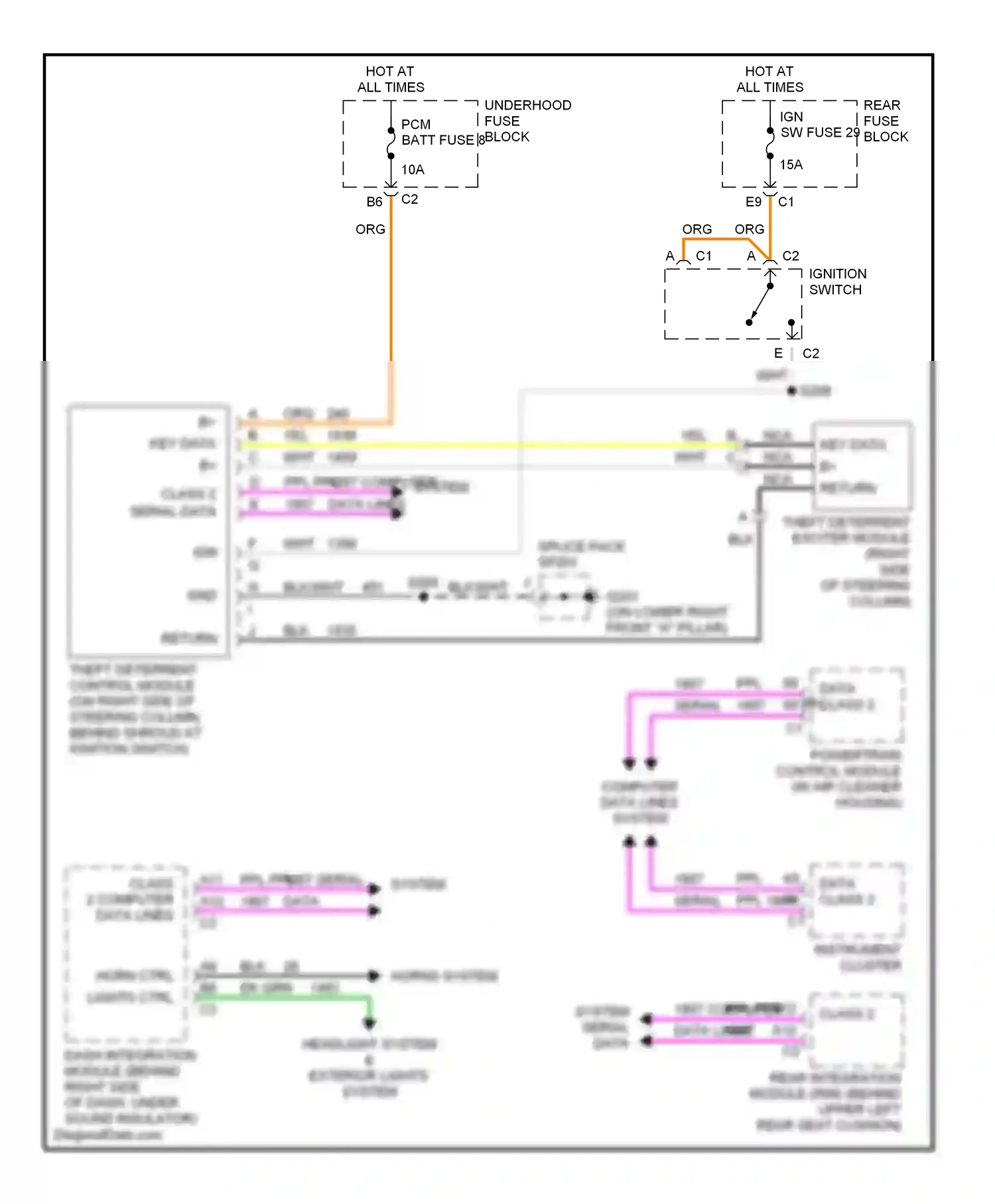 Wiring diagram computer data lines system for Pontiac Bonneville X (2000-2005) (9 of 32)