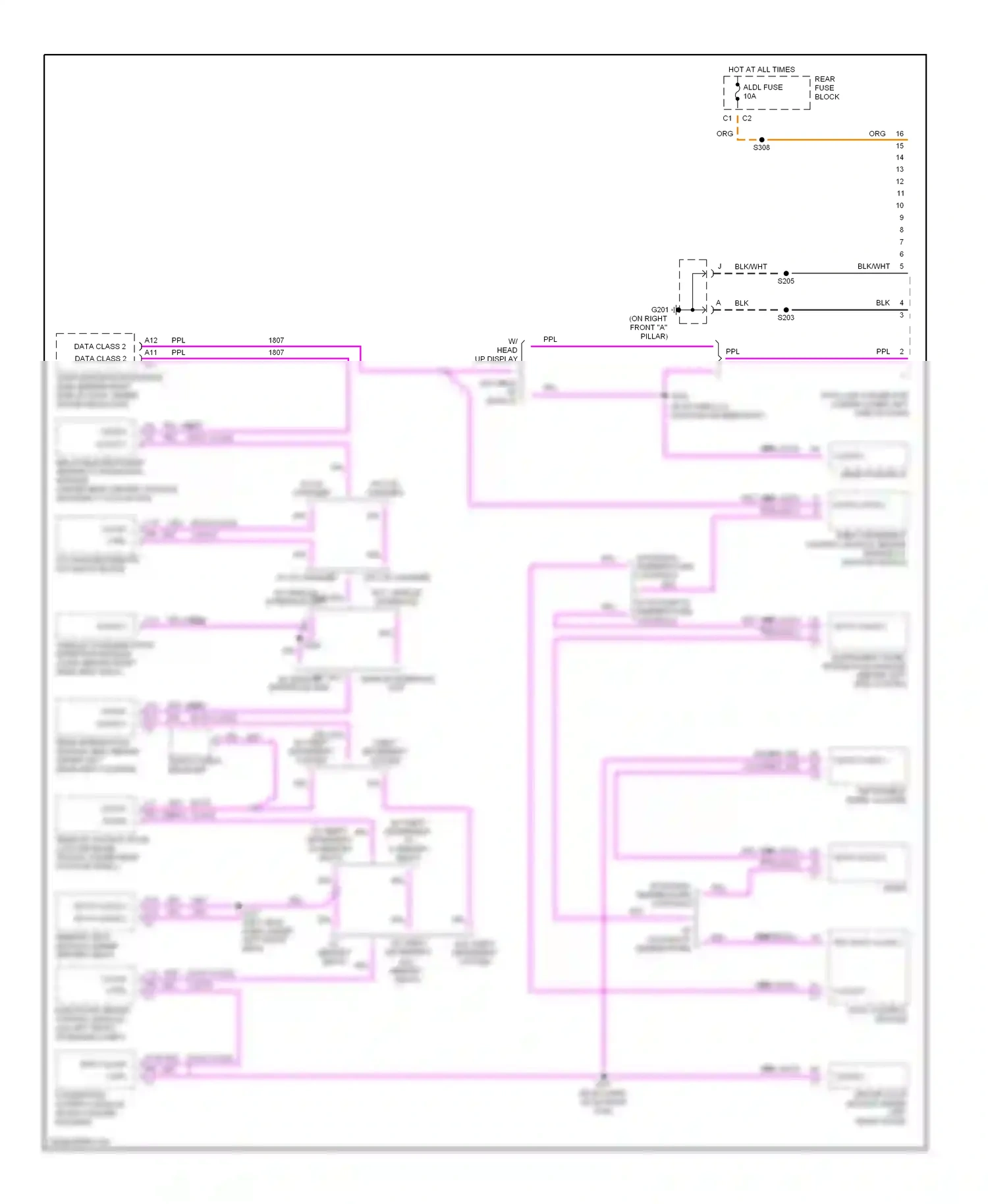 Wiring diagram data class 2 data class 2 for Pontiac Bonneville X (2000-2005) (1 of 1)