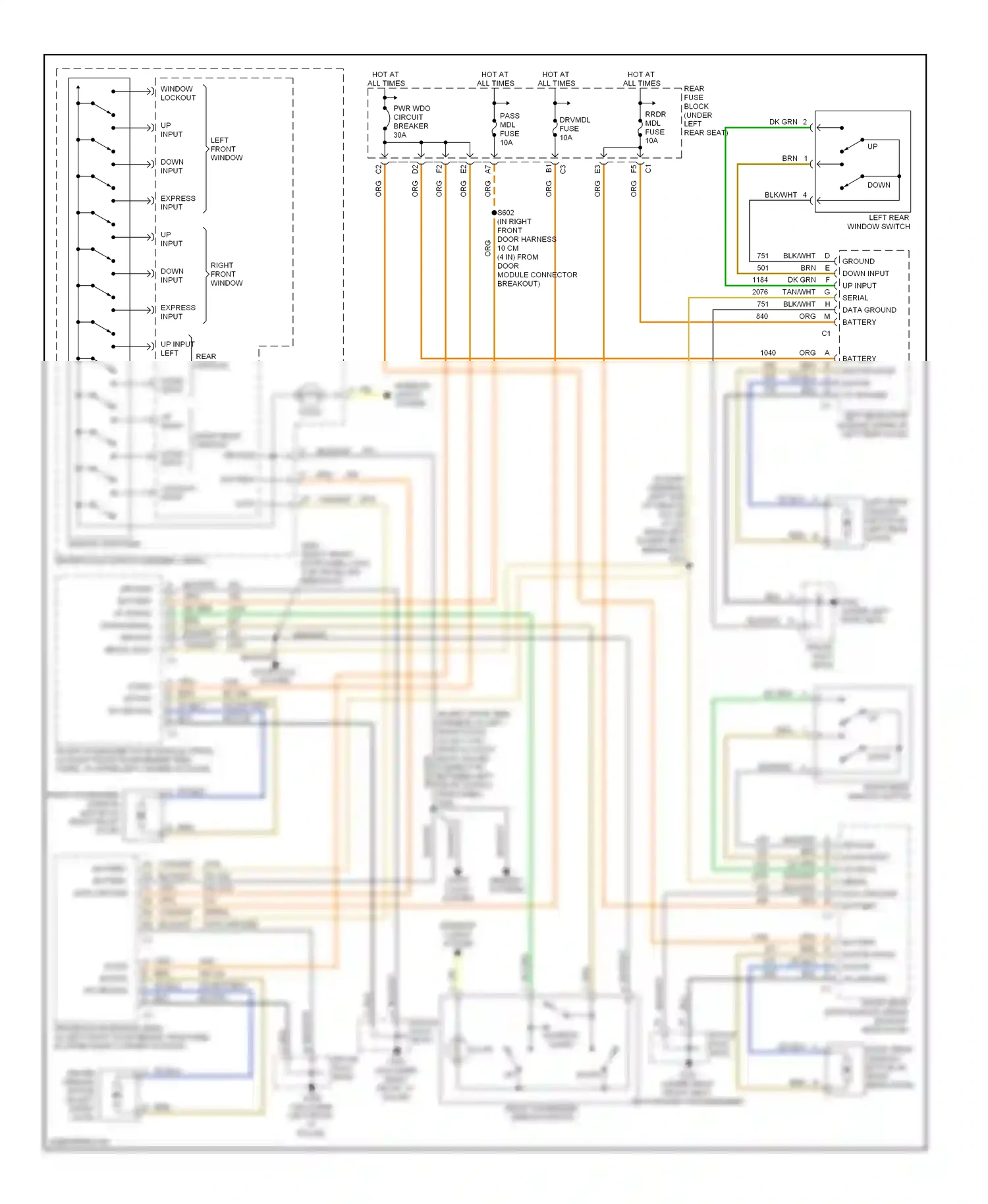 Wiring diagram down input for Pontiac Bonneville X (2000-2005) (1 of 1)