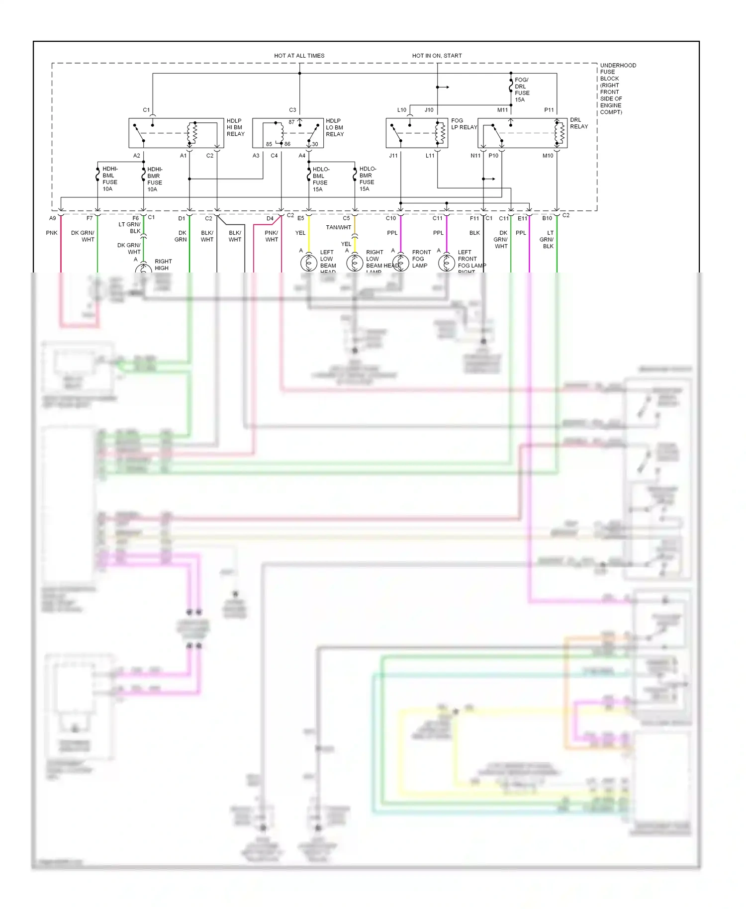 Wiring diagram instrument panel integration module for Pontiac Bonneville X (2000-2005) (1 of 2)