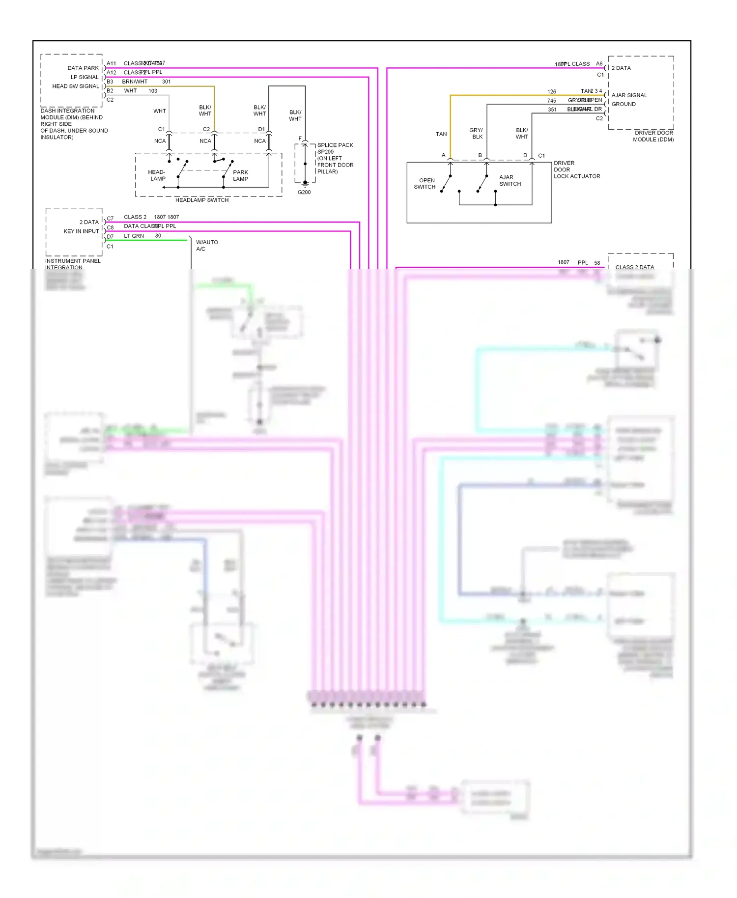 Wiring diagram ppl class 2 data for Pontiac Bonneville X (2000-2005) (1 of 1)