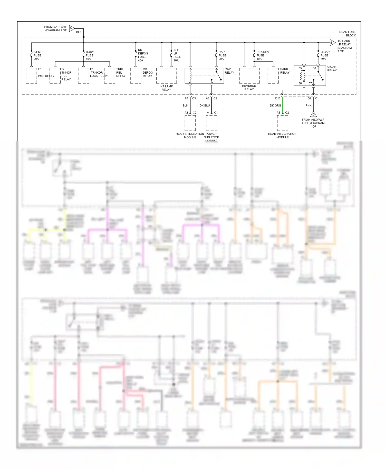 Wiring diagram turn signal multi- function switch front passenger's heated seat module for Pontiac Bonneville X (2000-2005) (1 of 1)