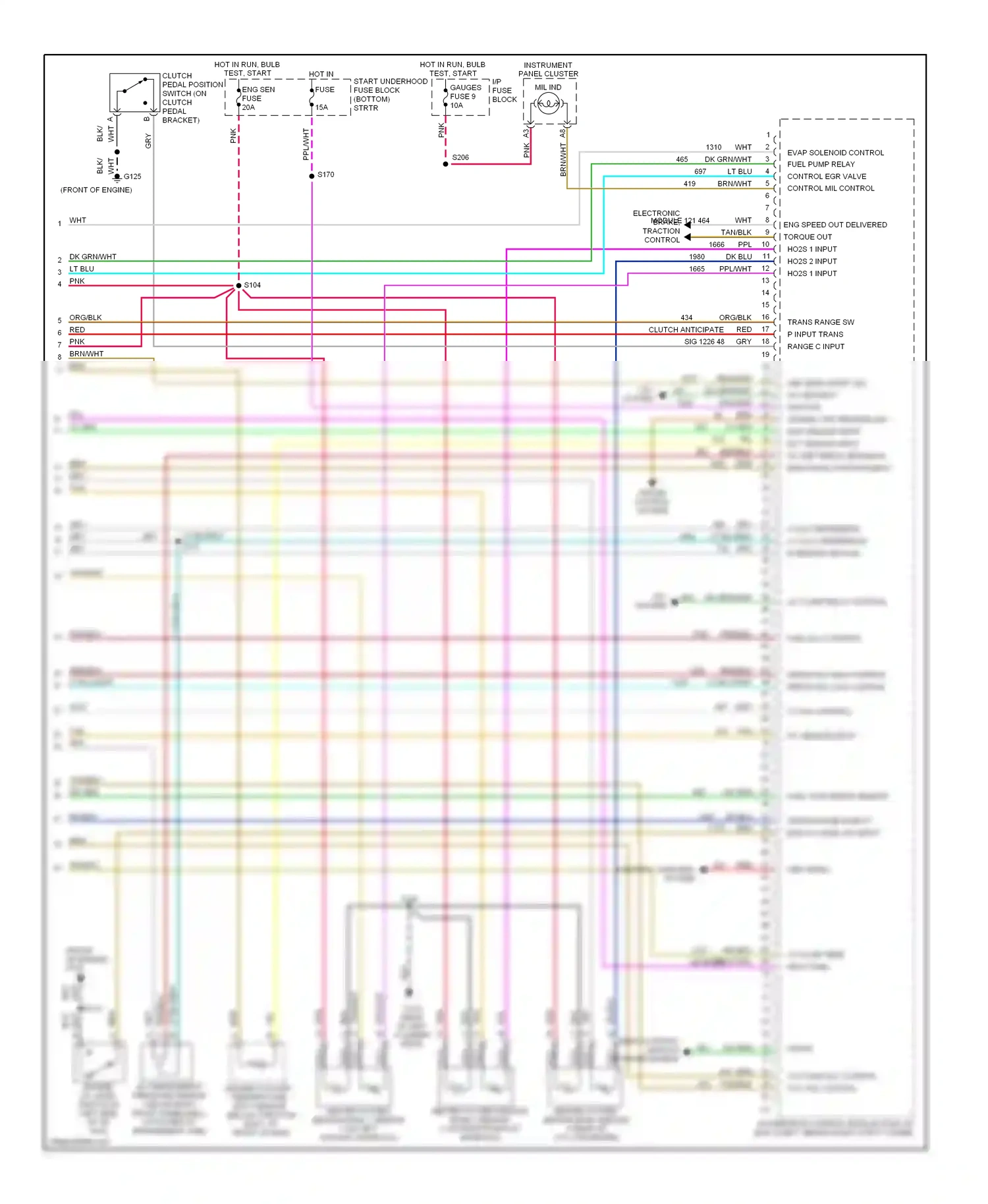 Pontiac Firebird IV (1993-2002) engine coolant temperature (ect) sensor wiring diagram  (1 of 1)