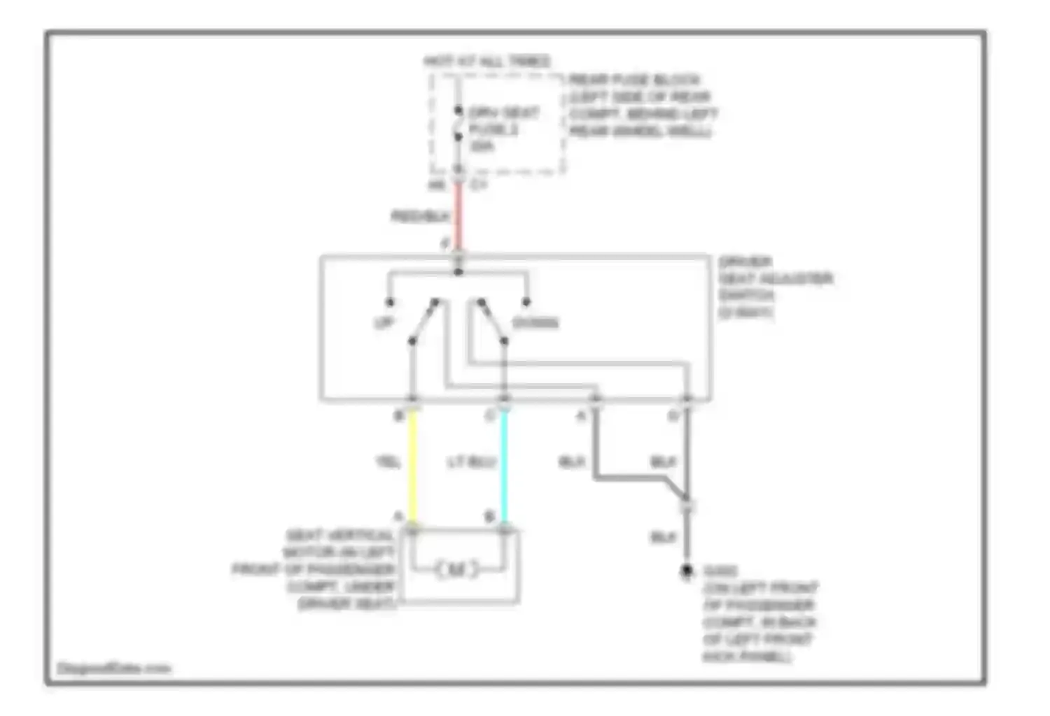 G6 Pontiac I (2004-2009): 2-way adjustable power seat circuit