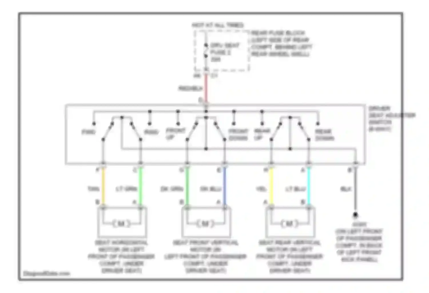 G6 Pontiac I (2004-2009): 6-way power seat circuit
