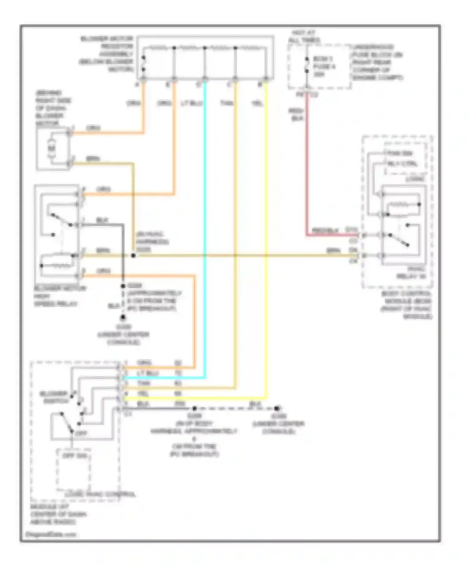 Wiring diagram blower switch for Pontiac Solstice I (2005-2009) (3 of 3)