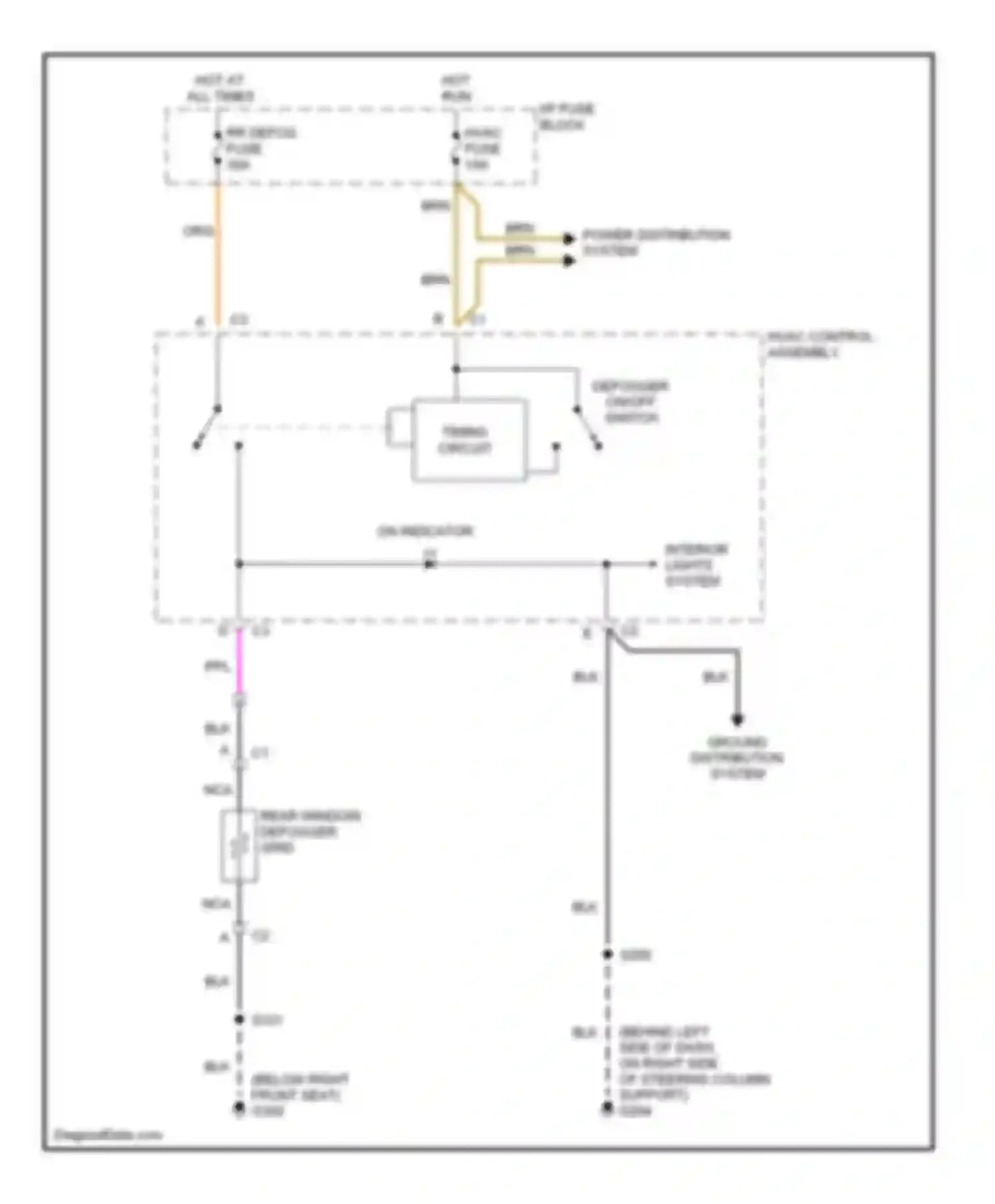 Sunfire Pontiac I (1995-2005): Defoggers circuit