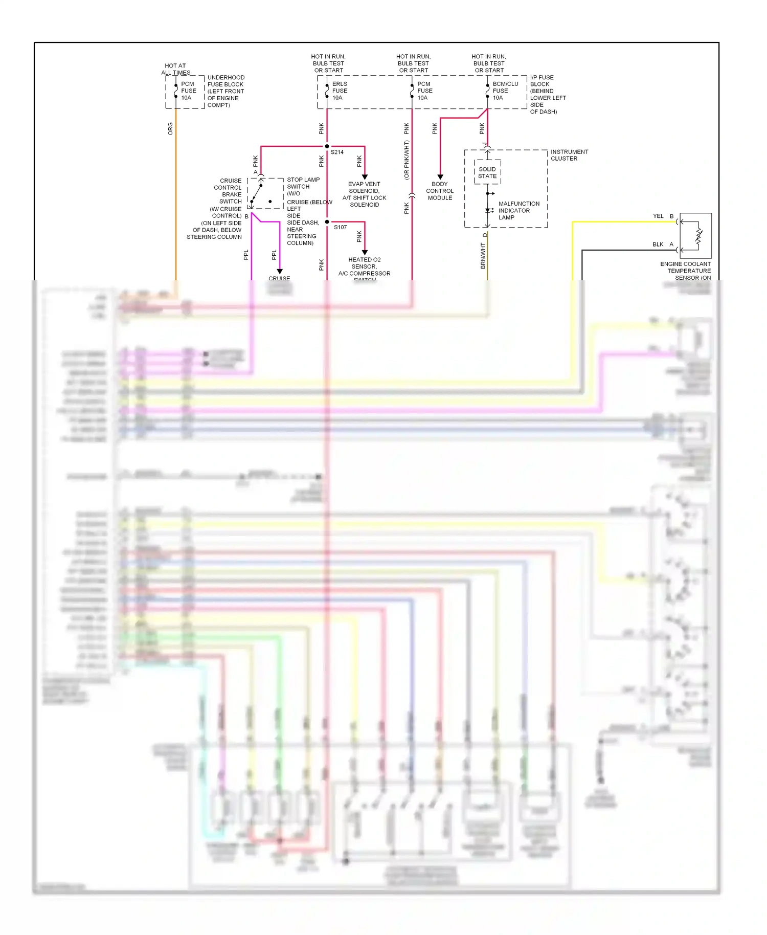 Pontiac Sunfire I (1995-2005) automatic transaxle input shaft speed sensor wiring diagram  (1 of 2)