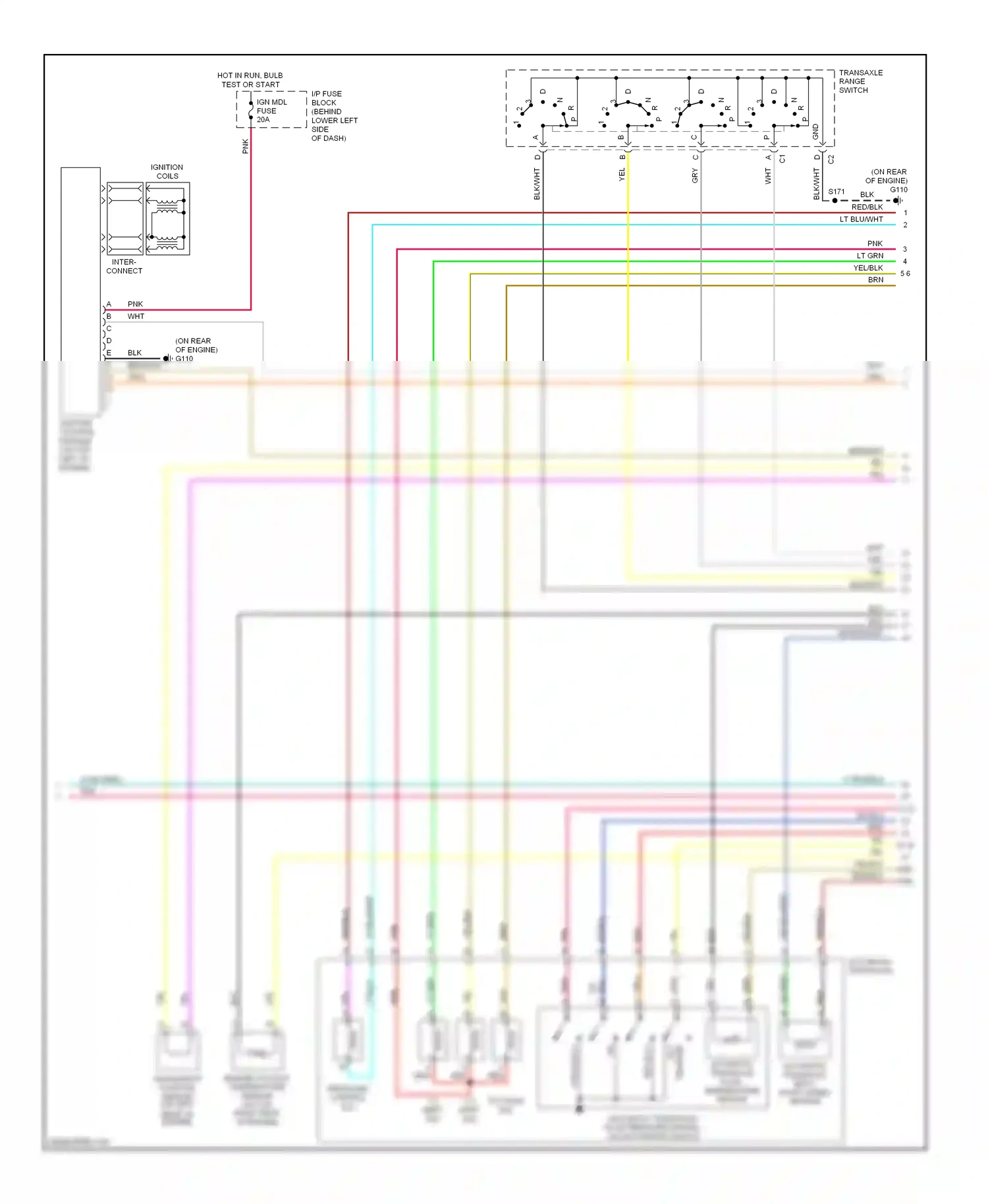 Pontiac Sunfire I (1995-2005) automatic transaxle input shaft speed sensor wiring diagram  (2 of 2)