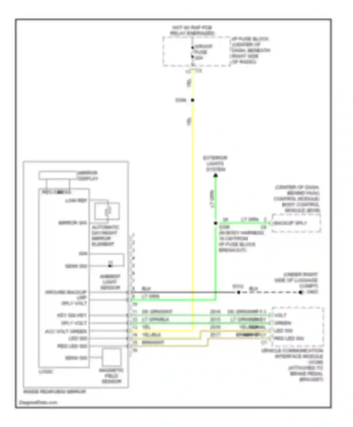 Torrent Pontiac I (2005-2009): Electrochromic mirror circuit