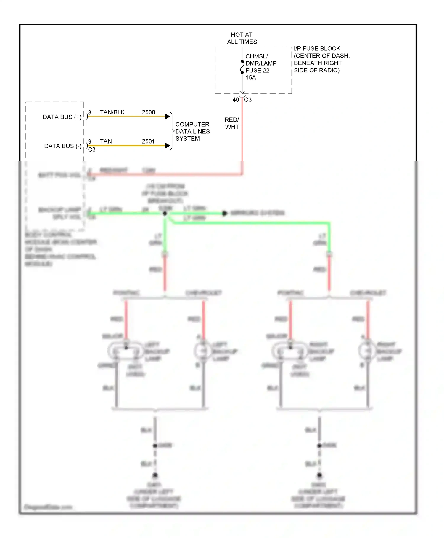 Wiring diagram computer data lines system for Pontiac Torrent I (2005-2009) (2 of 23)