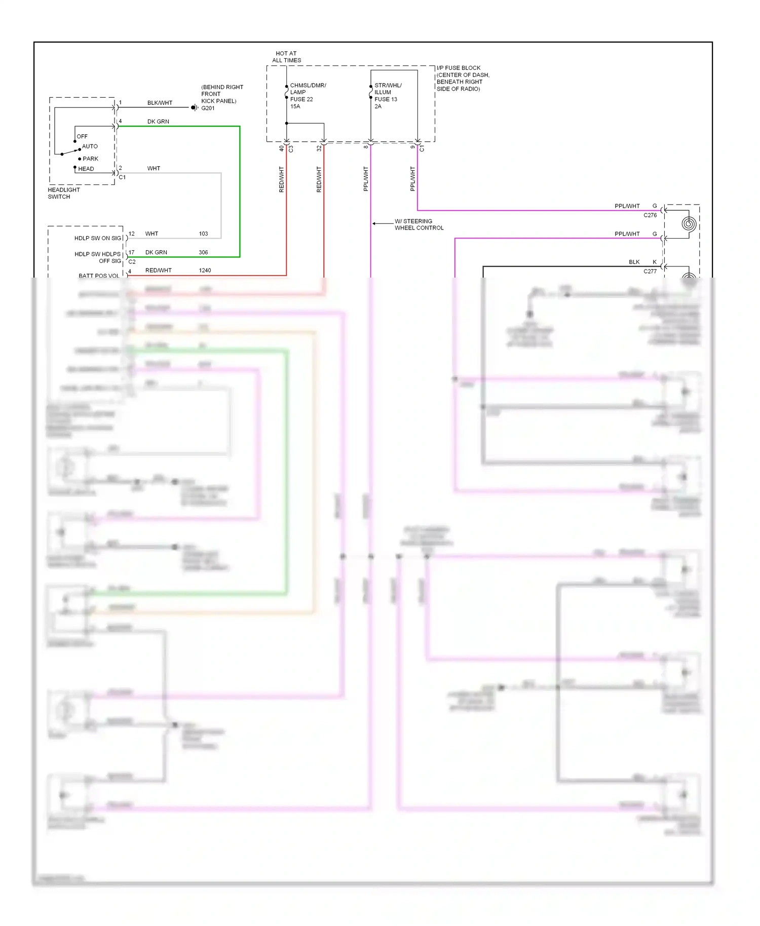 Wiring diagram dimmer switch for Pontiac Torrent I (2005-2009) (2 of 2)