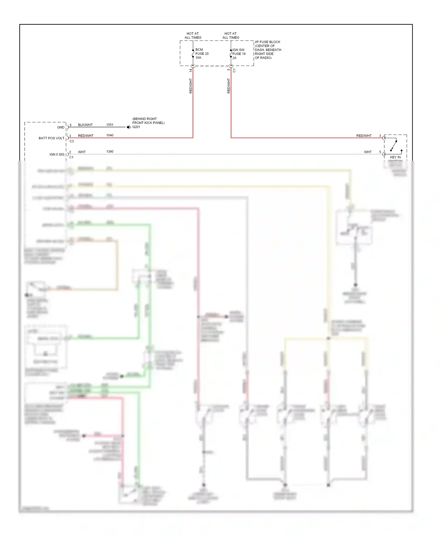 Wiring diagram ignition switch for Pontiac Torrent I (2005-2009) (5 of 5)