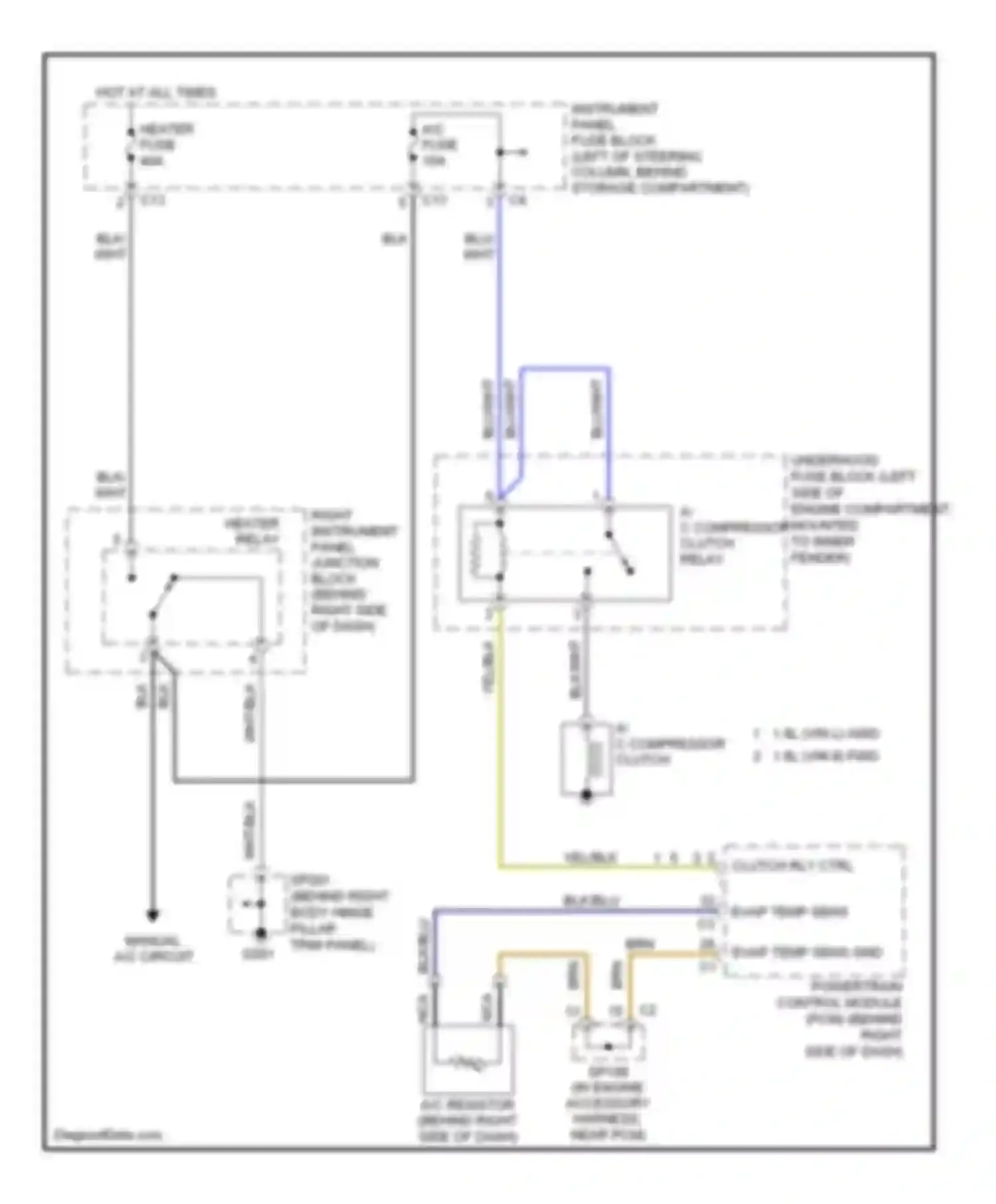 Vibe Pontiac I facelift (2002-2008): Compressor circuit