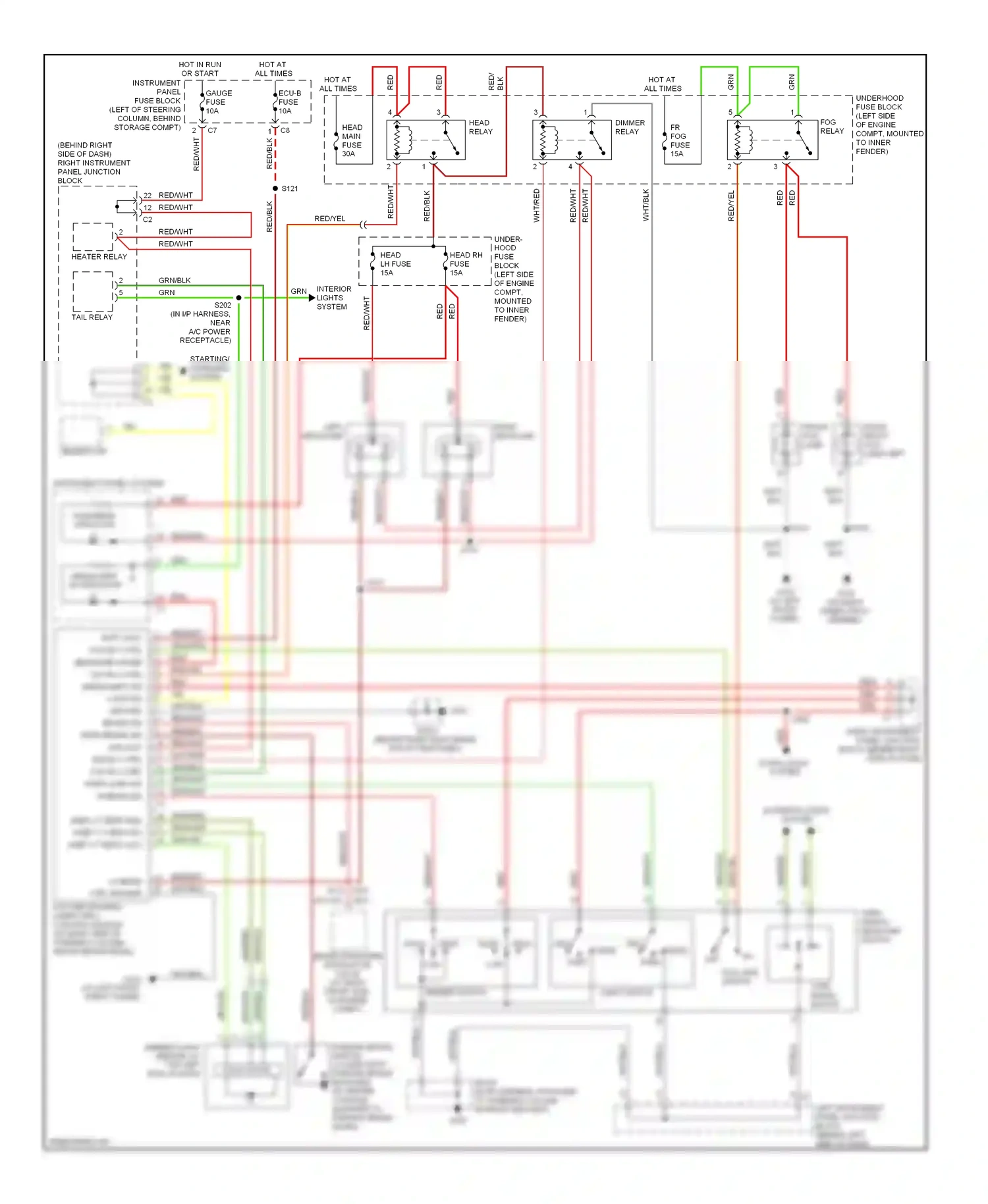 Pontiac Vibe I facelift (2002-2008) solid state wiring diagram  (1 of 3)