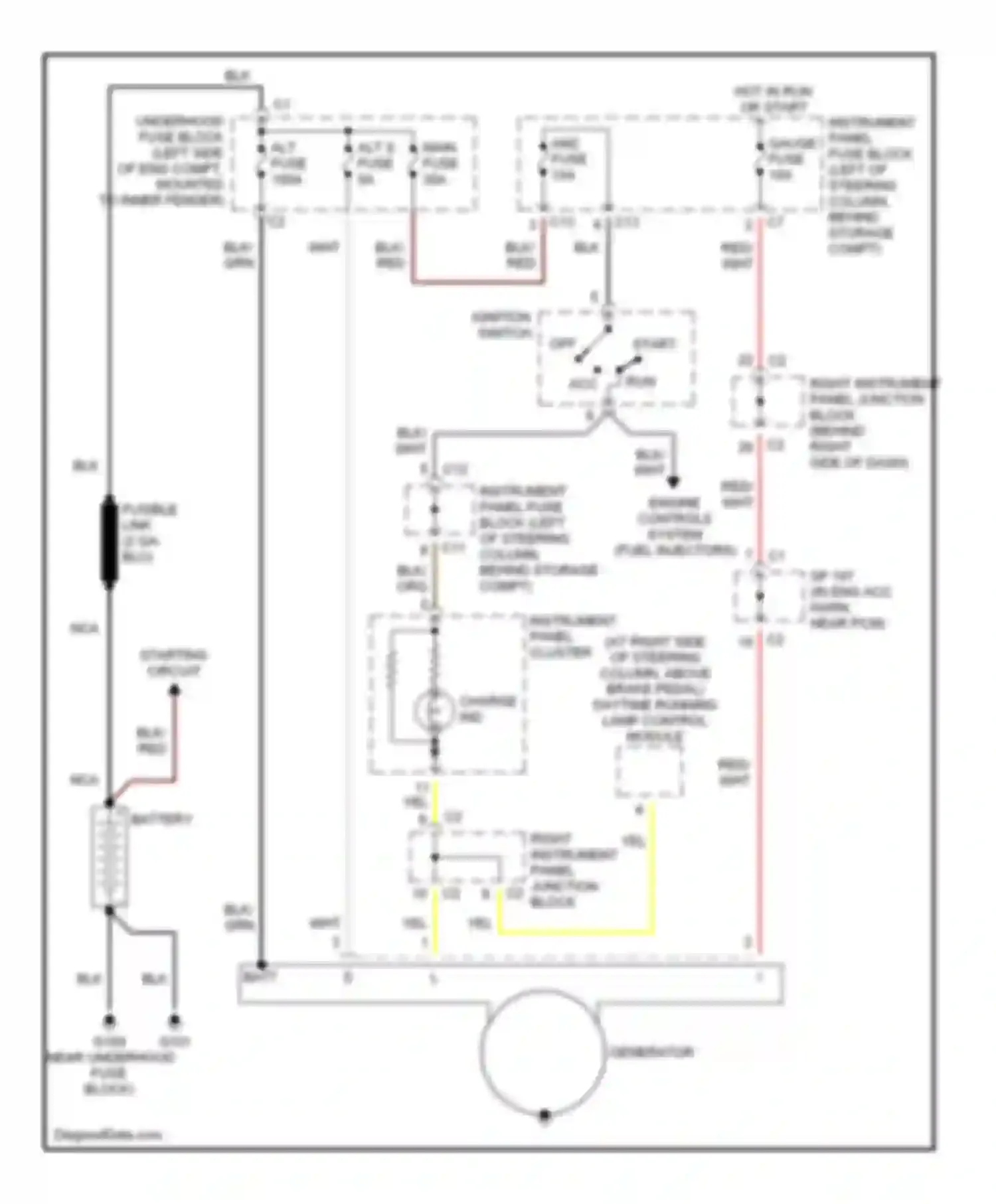 Vibe Pontiac I (2002-2004): Charging circuit