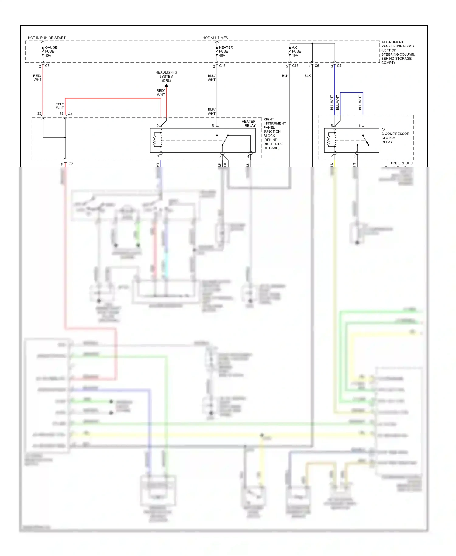 Pontiac Vibe I (2002-2004) blower switch wiring diagram  (1 of 1)