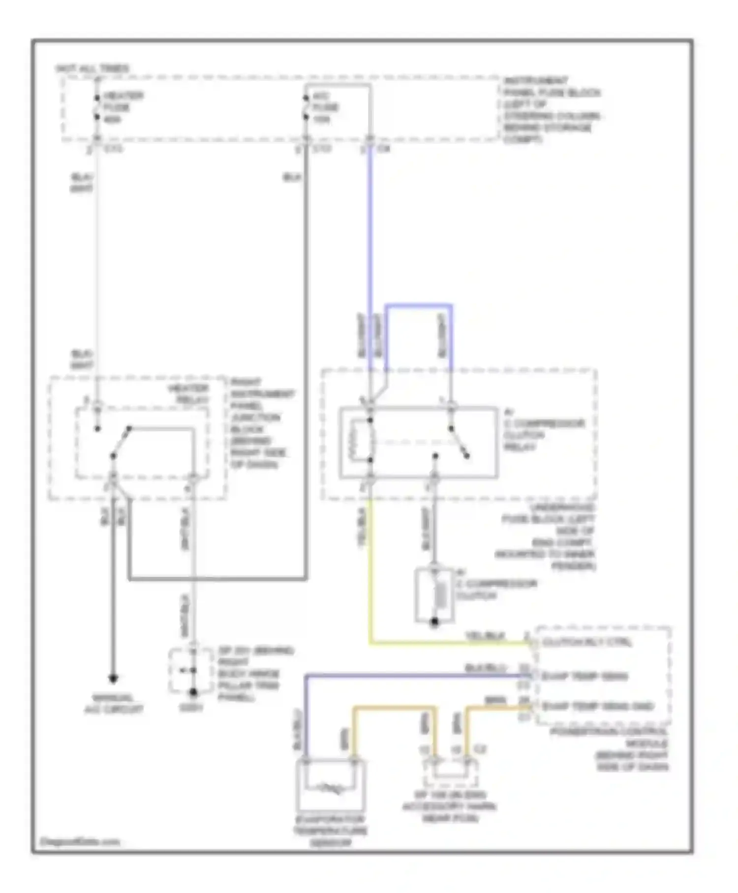Wiring diagram heater fuse for Pontiac Vibe I (2002-2004) (1 of 3)