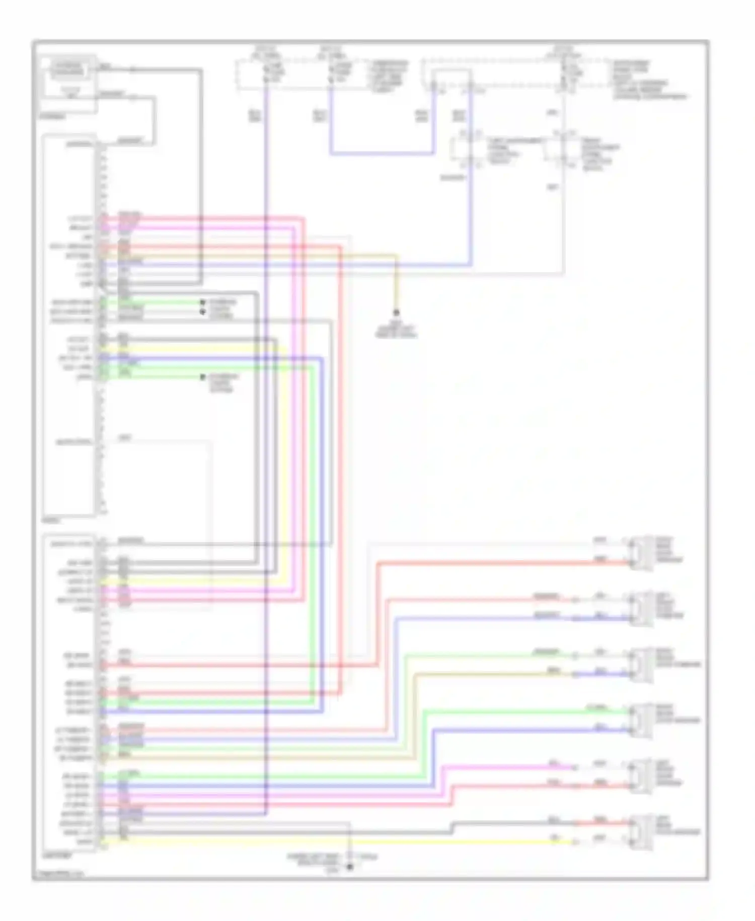 Wiring diagram right rear door speaker for Pontiac Vibe I (2002-2004) (1 of 3)