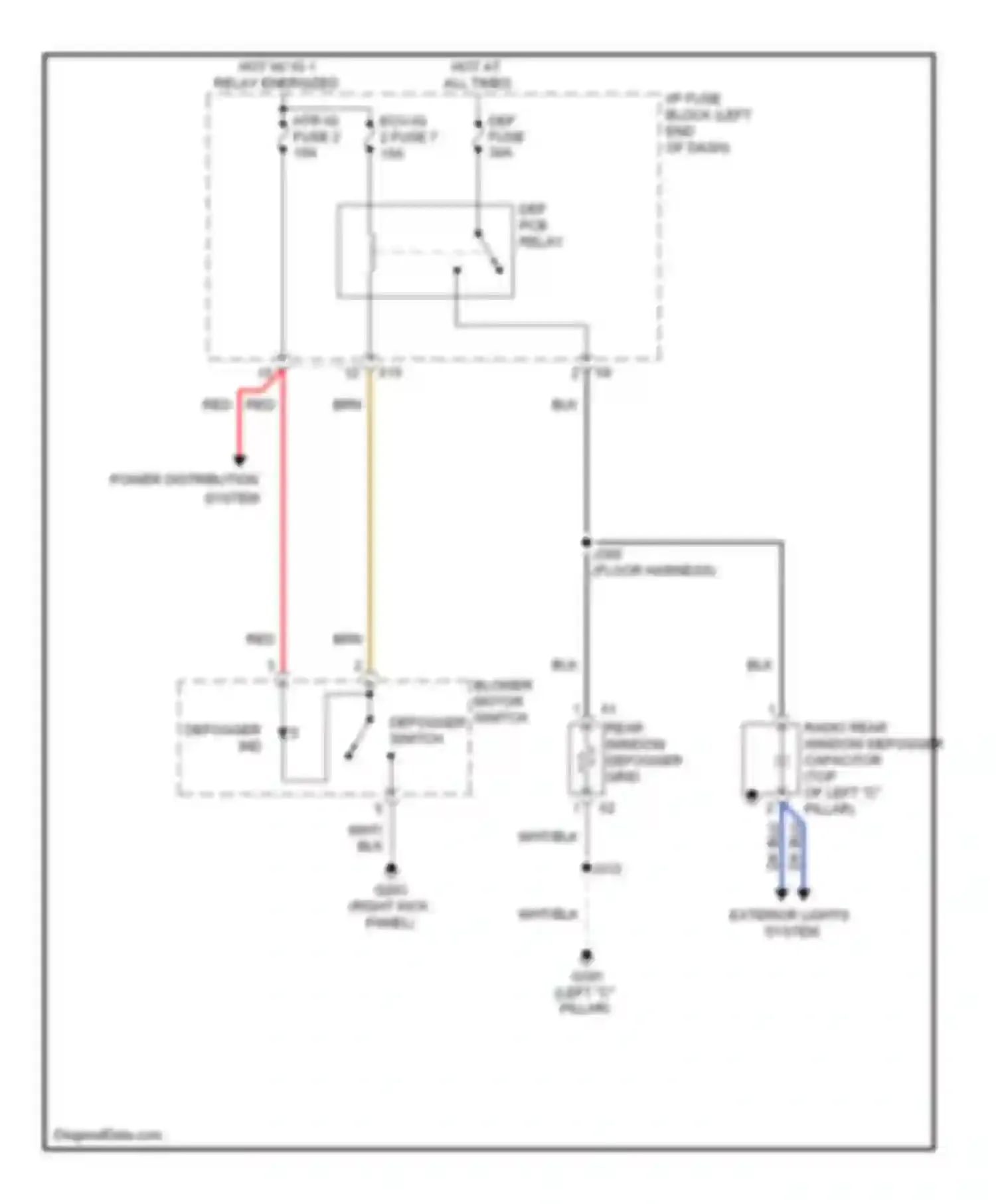 Vibe Pontiac II (2008-2010): Defoggers circuit