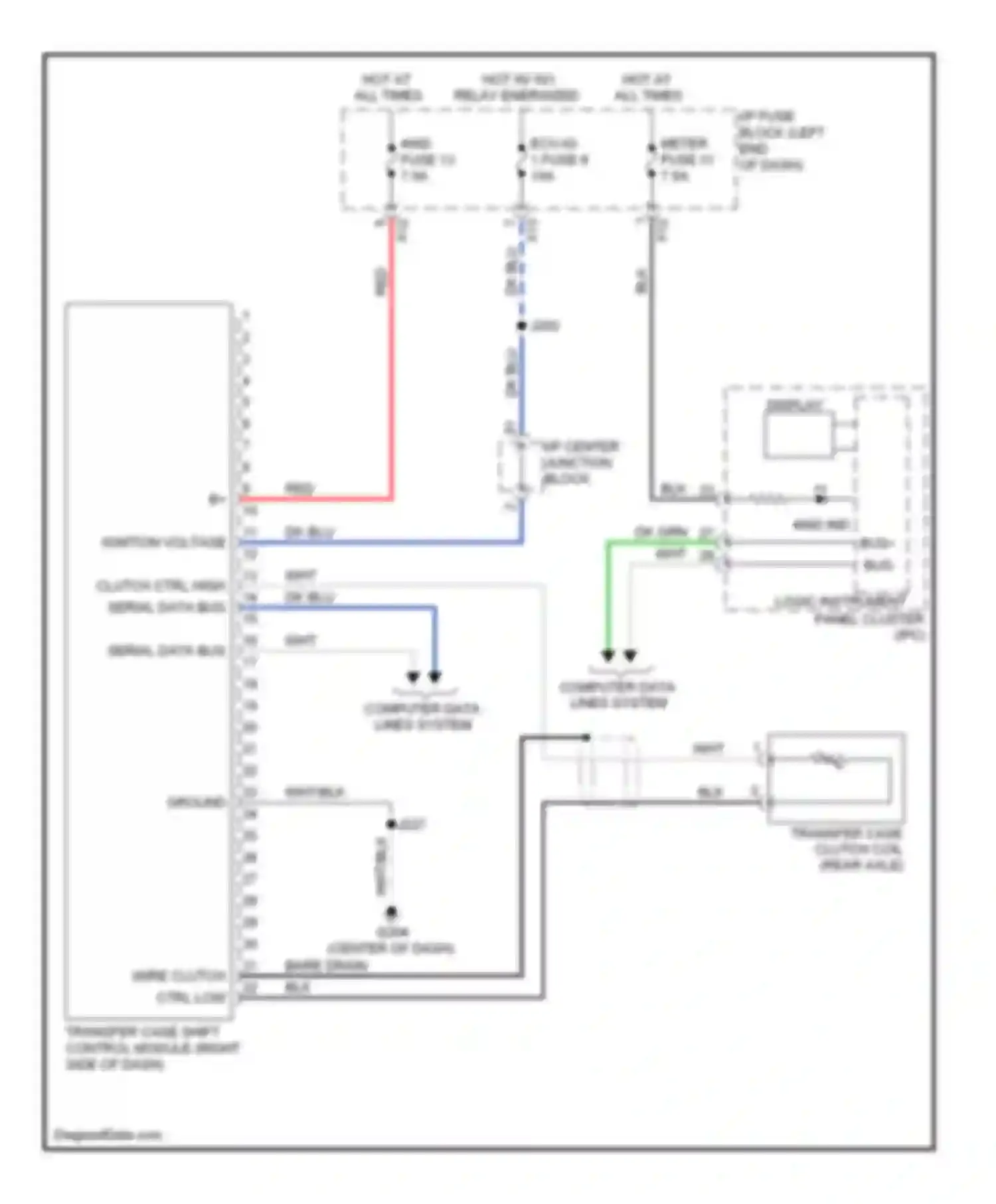 Vibe Pontiac II (2008-2010): Transfer case circuit