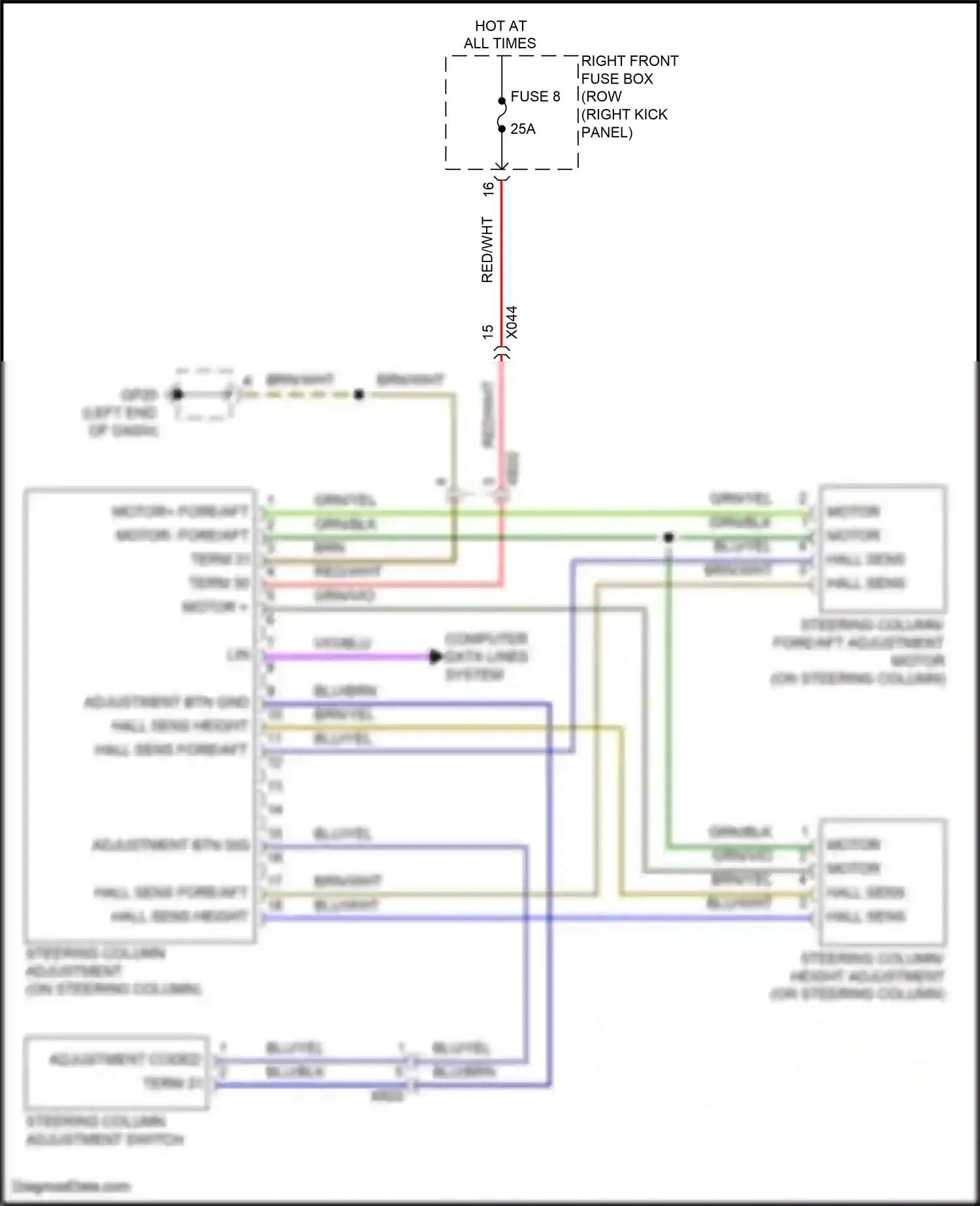 Wiring diagram adjustment btn sig for Porsche 718 Boxster 982 (2016-2024) (1 of 2)
