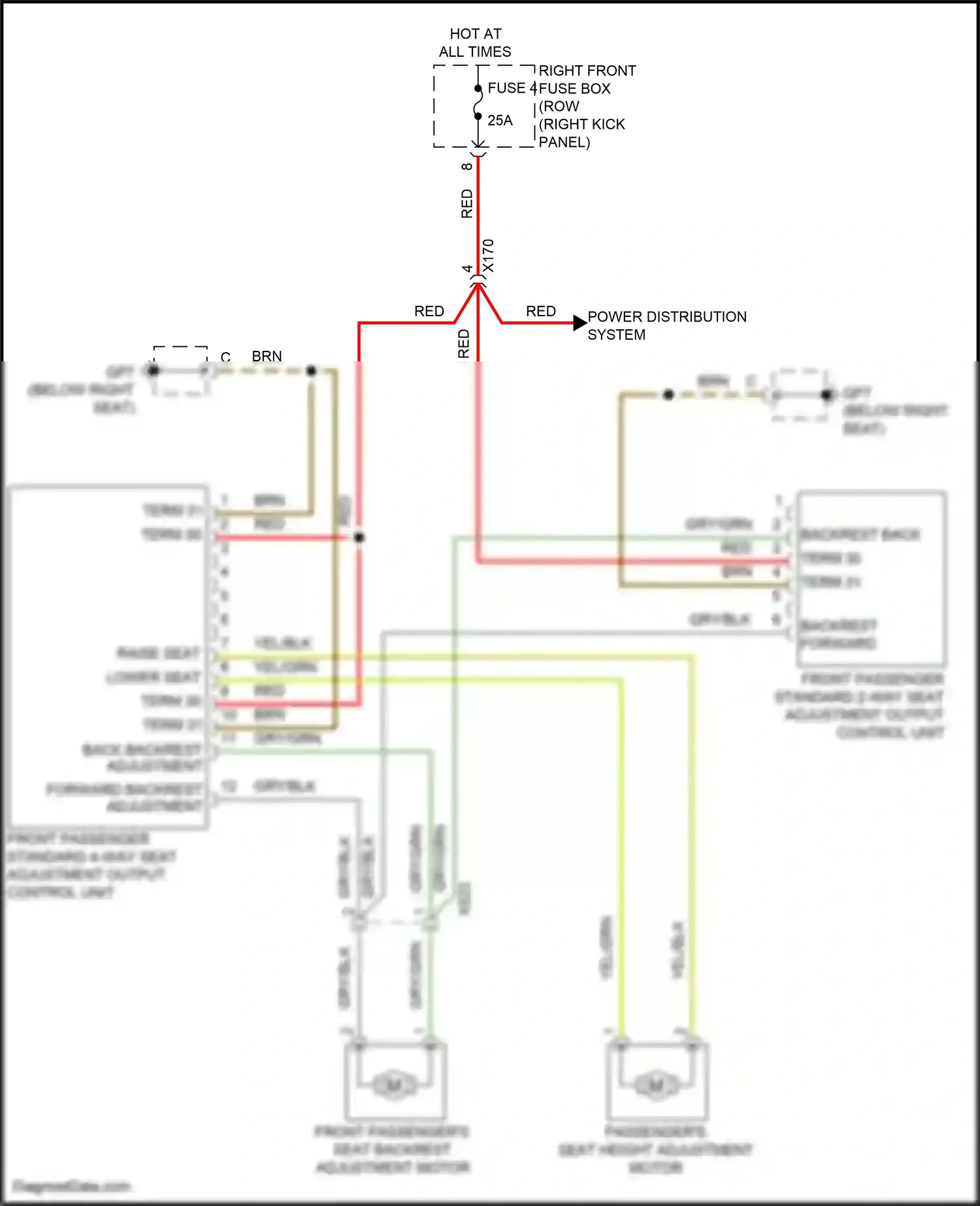 Wiring diagram backrest back for Porsche 718 Boxster 982 (2016-2024) (2 of 2)