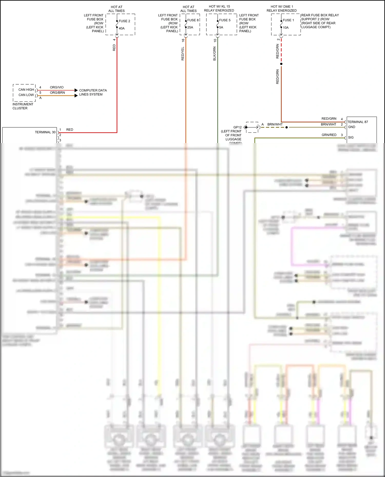 Wiring diagram computer data lines system for Porsche 718 Boxster 982 (2016-2024) (2 of 80)