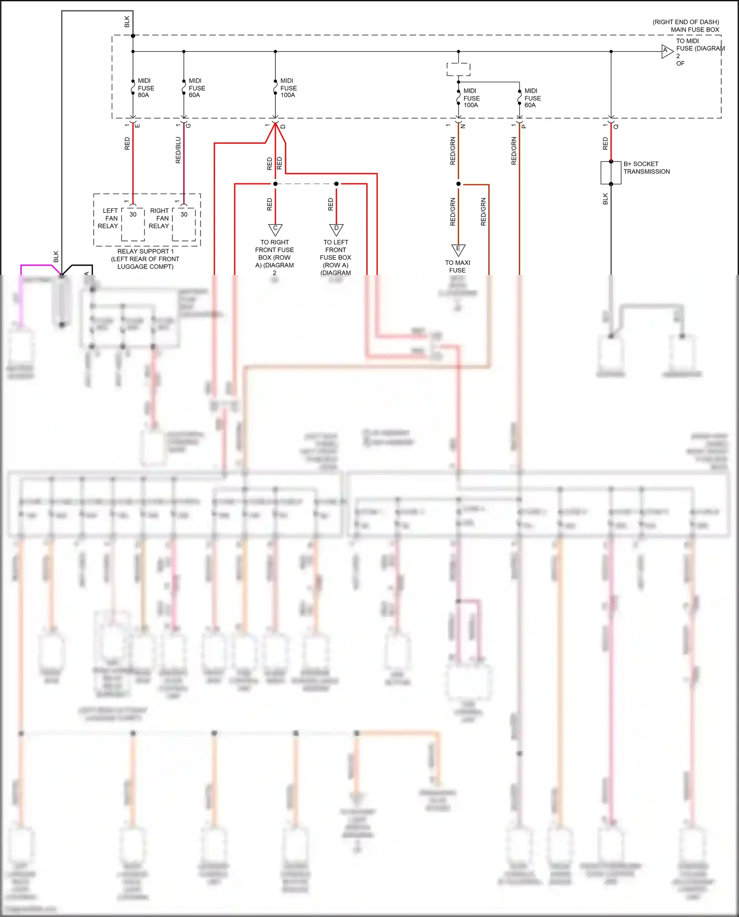 Wiring diagram diagnostic plug socket for Porsche 718 Boxster 982 (2016-2024) (3 of 4)